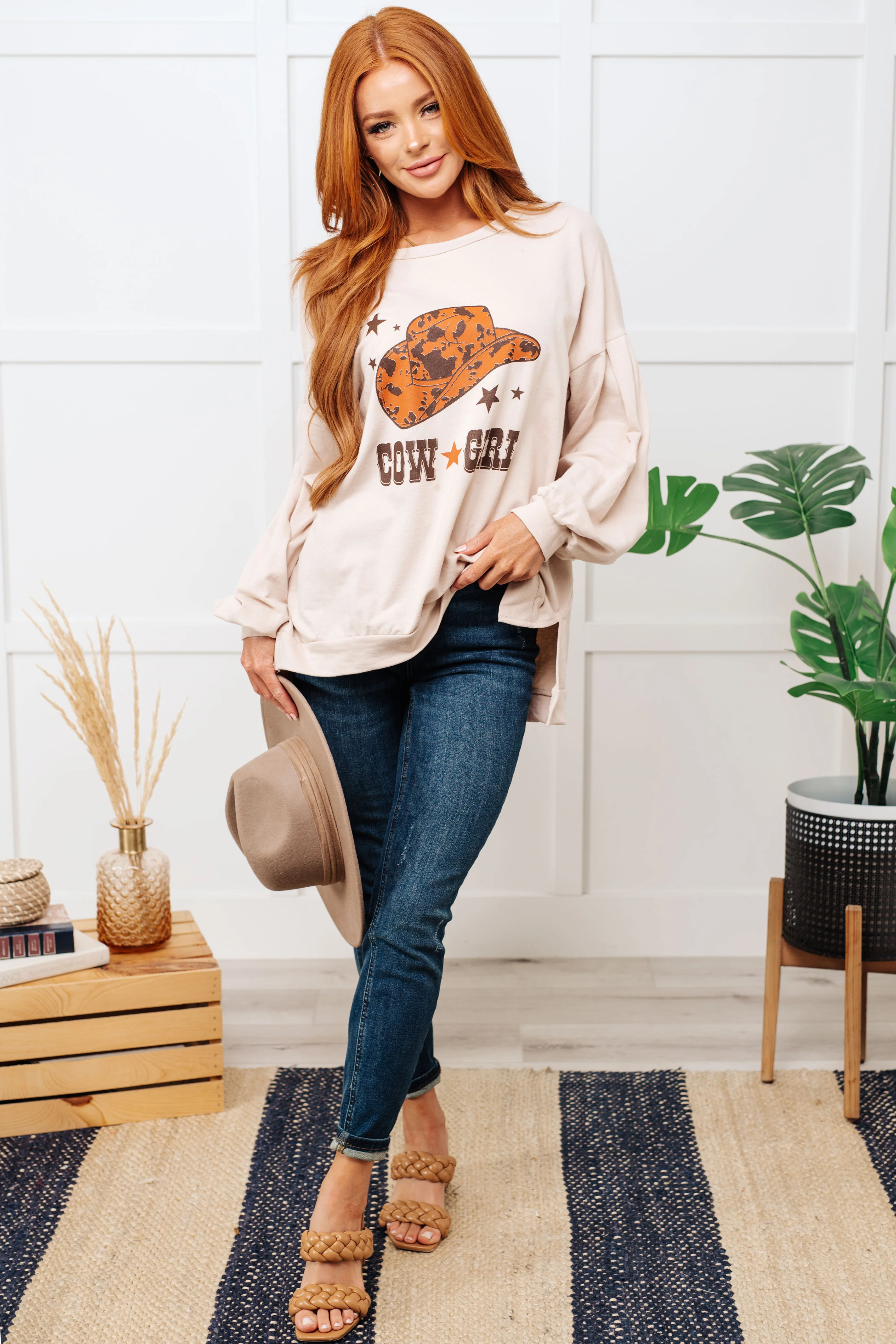 Cow Girl Graphic Pullover in Stone - 9/4/2025 - Image 4
