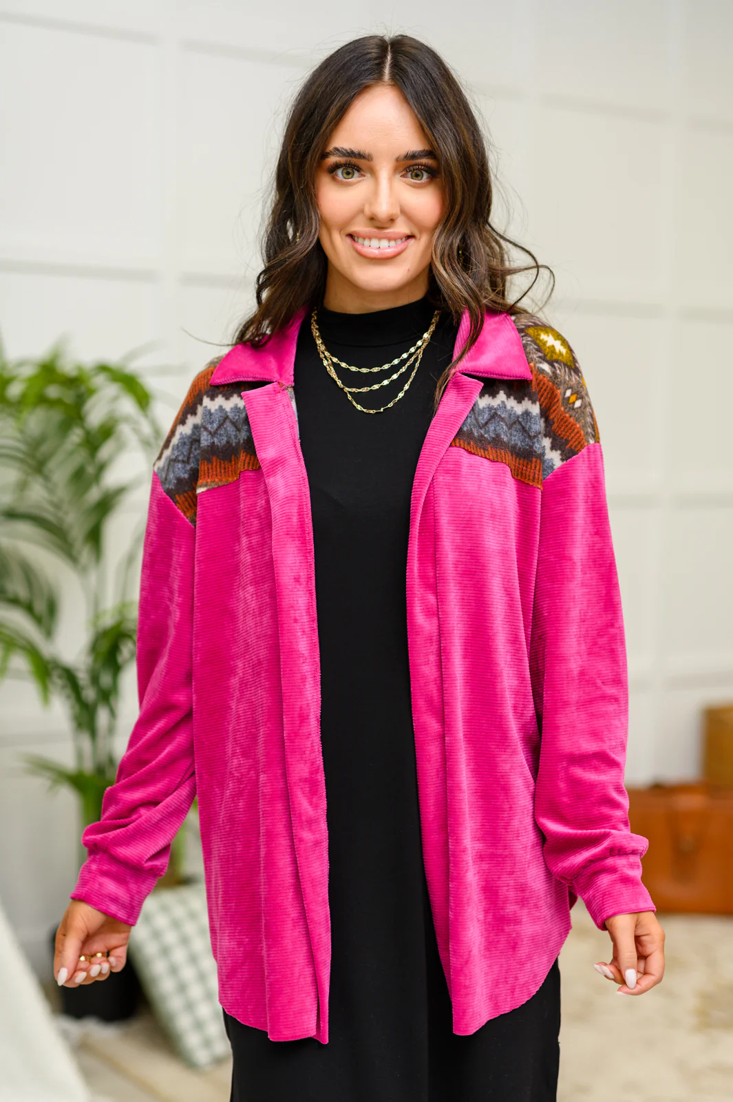 Cozy Cabin Days Sweater in Magenta - 1/10/23 - Image 7