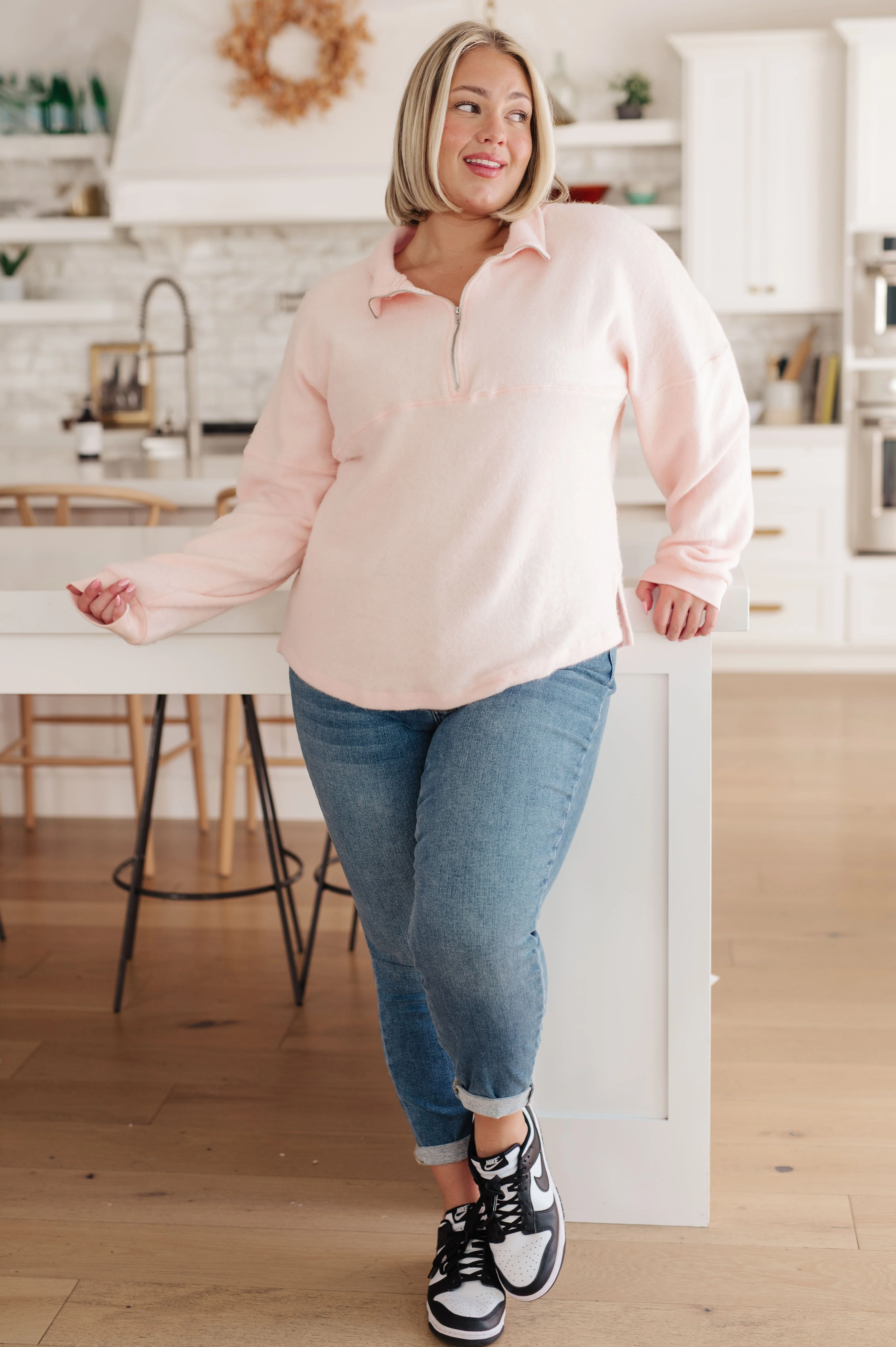 Cozy Moment 1/2 Zip Pullover in Blush - 11/10/2023 - Image 5