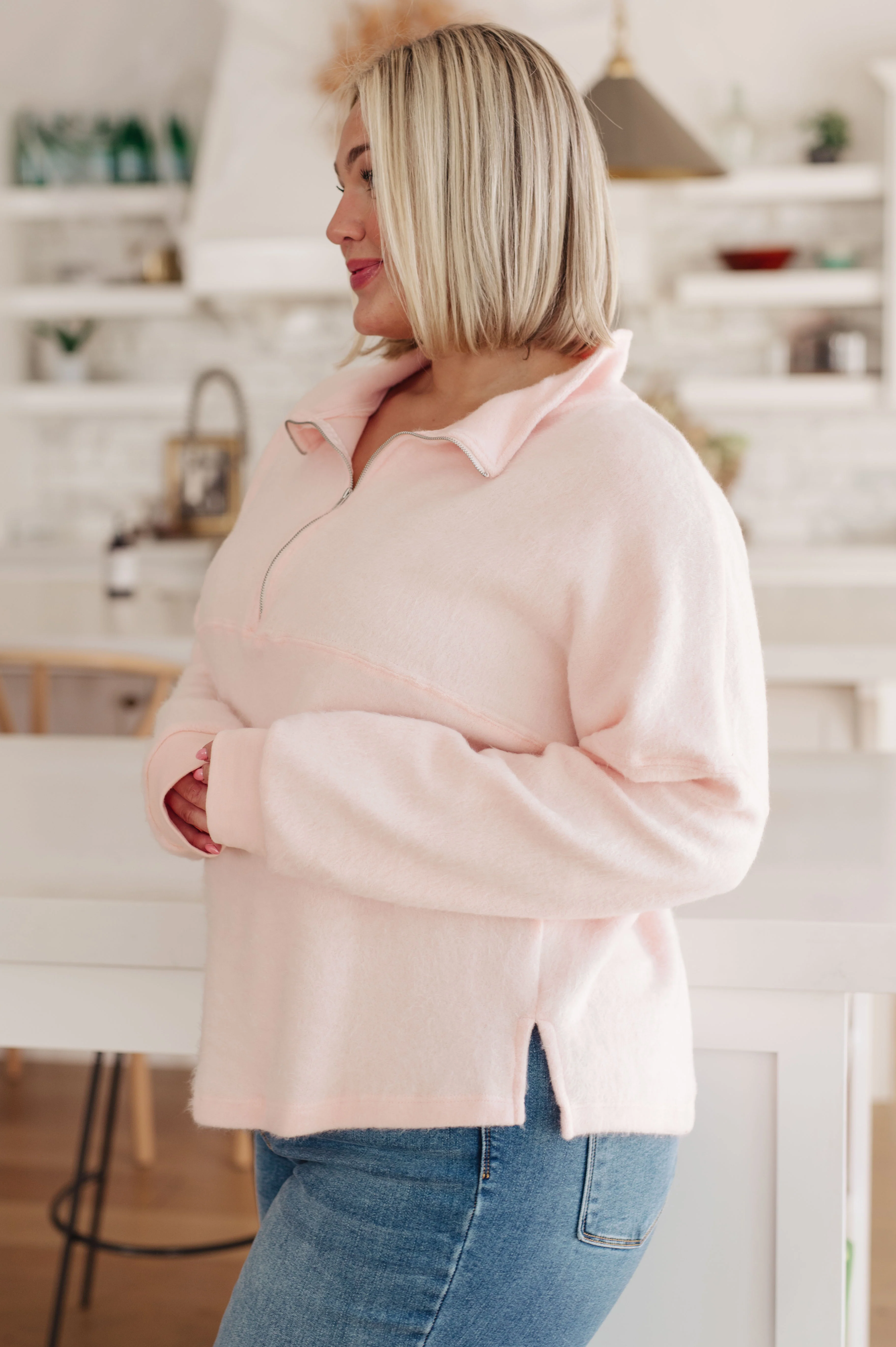 Cozy Moment 1/2 Zip Pullover in Blush - 11/10/2023 - Image 7