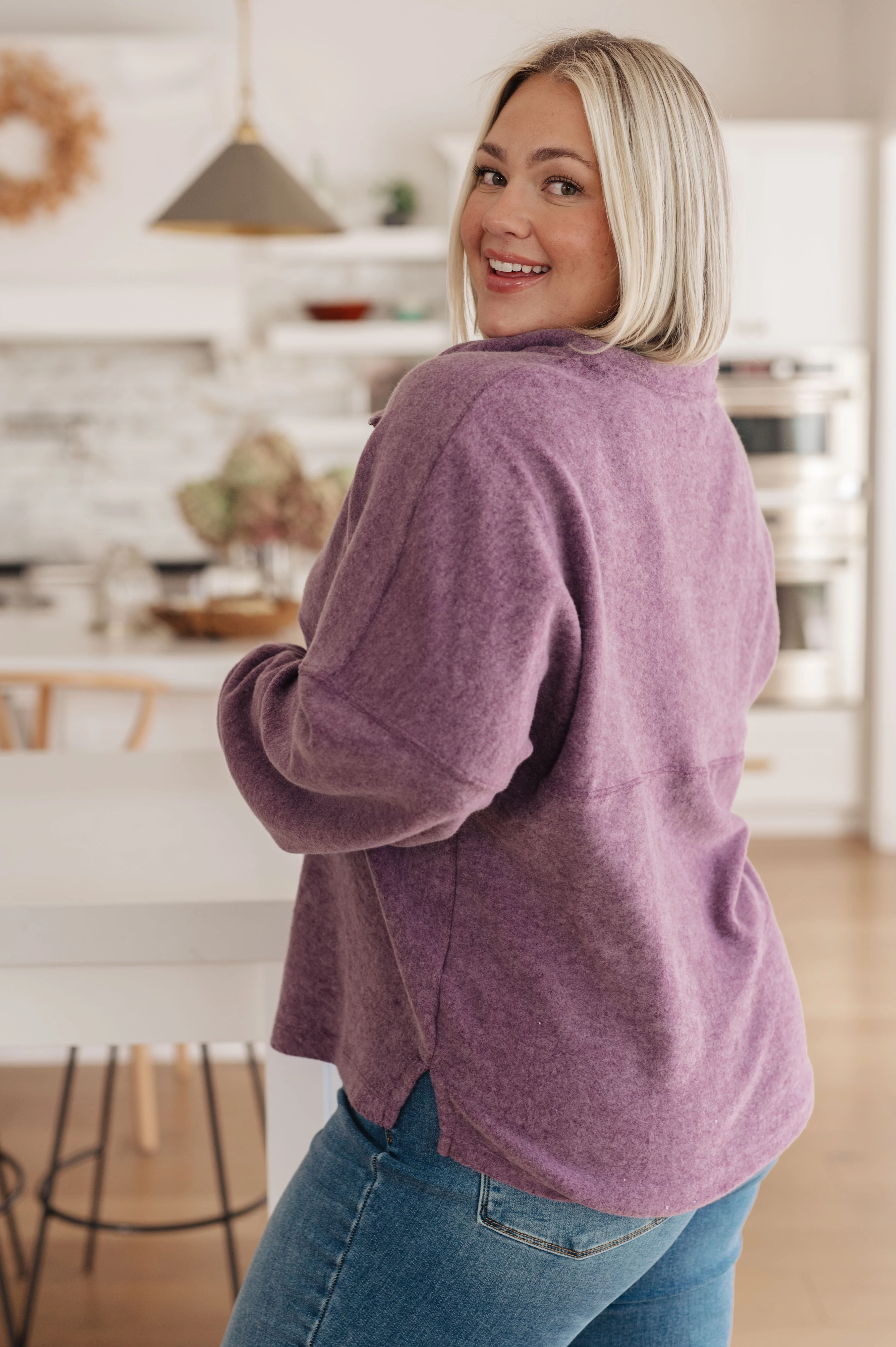 Cozy Moment 1/2 Zip Pullover in Purple - 11/10/2023 - Image 6