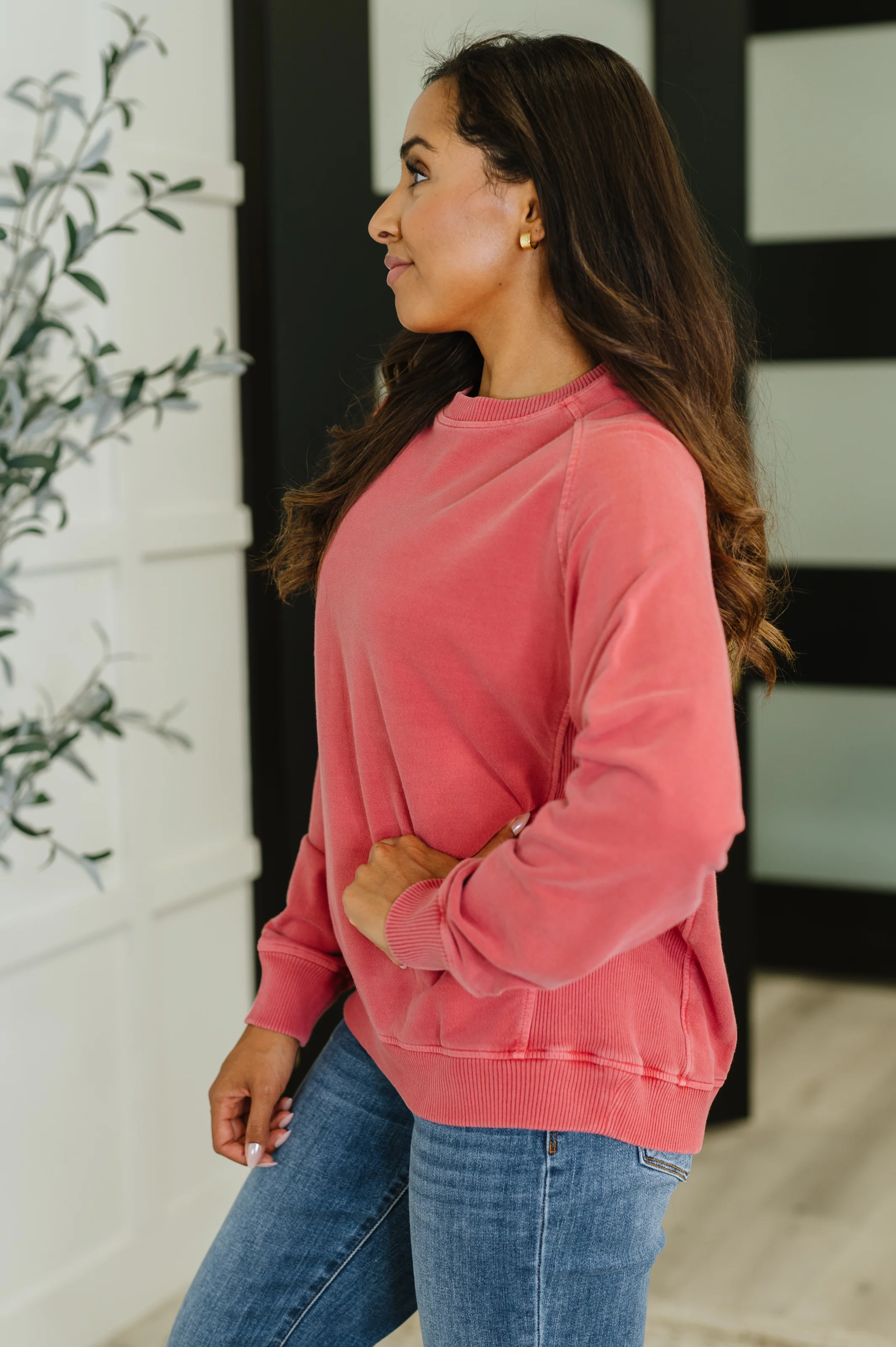 Daily Ease Mineral Wash Pullover in Ruby - 9/10/2025 - Image 5
