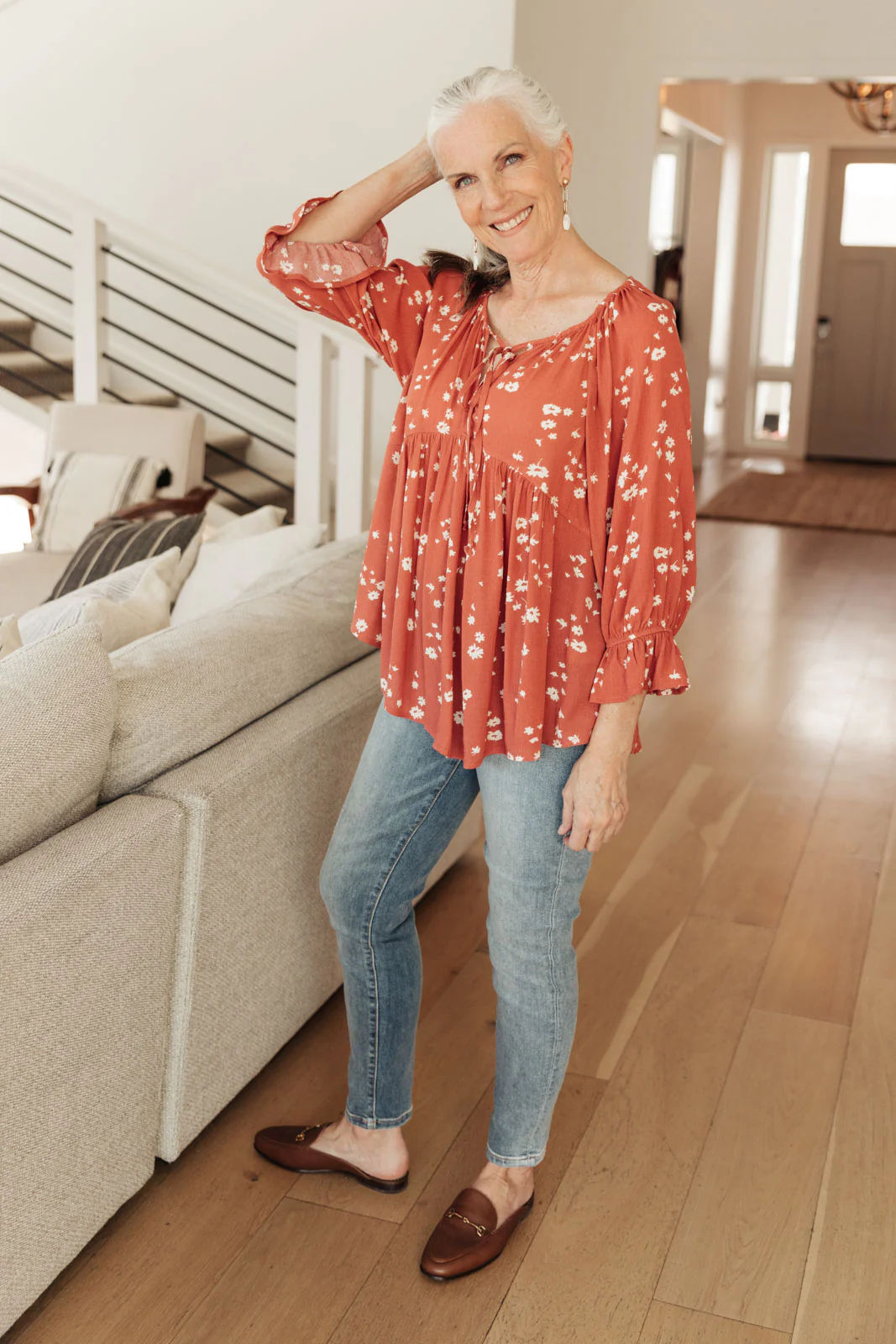 Daisy Flow Blouse In Rust - 11/29/2021 - Image 2