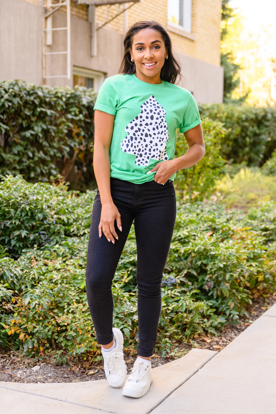Dalmatian Tree Graphic Tee in Kelly Green - 11/3/2022 - Image 2