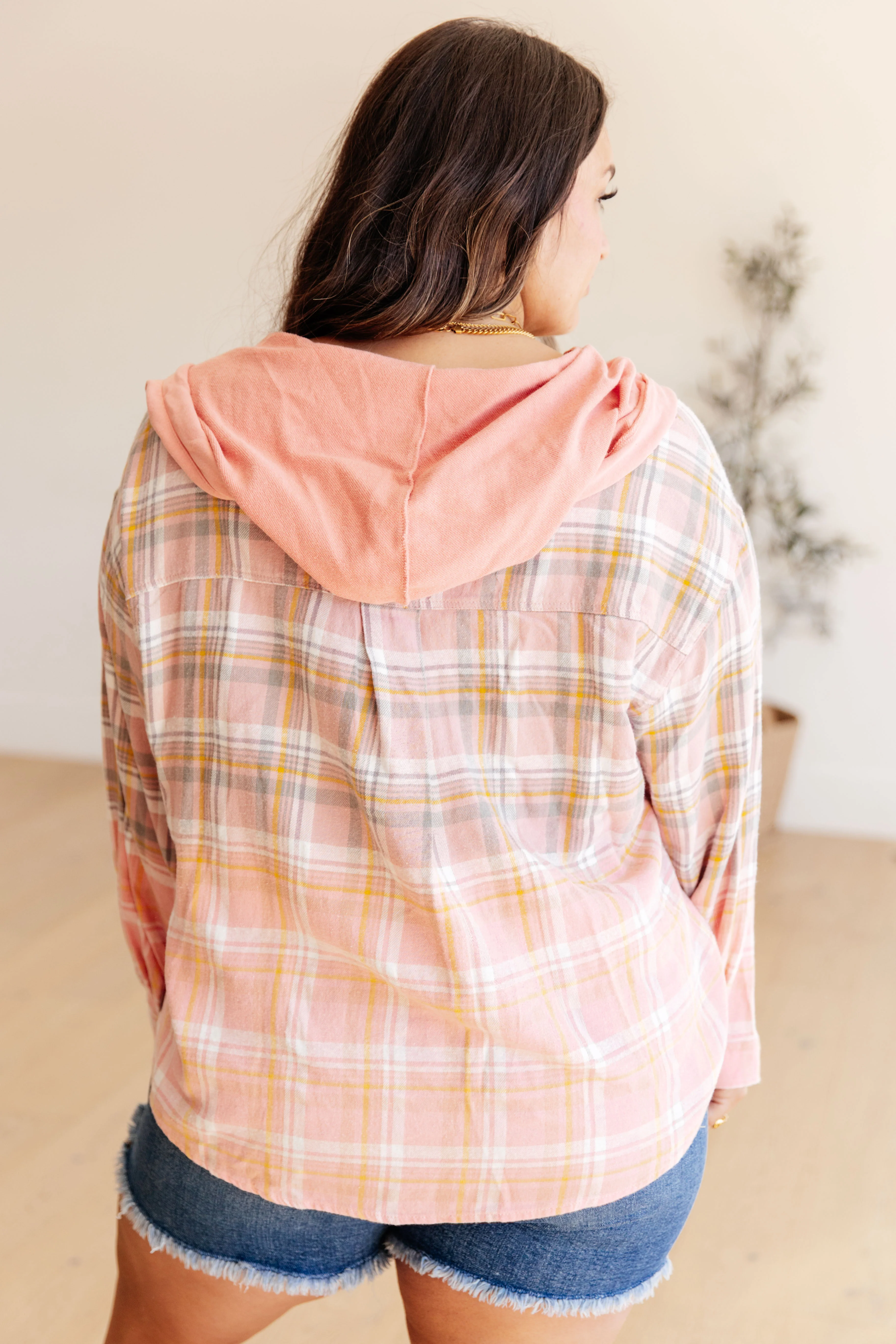 Daylight Dip Dye Plaid Hooded Shacket - 3/14/2024 - Image 8
