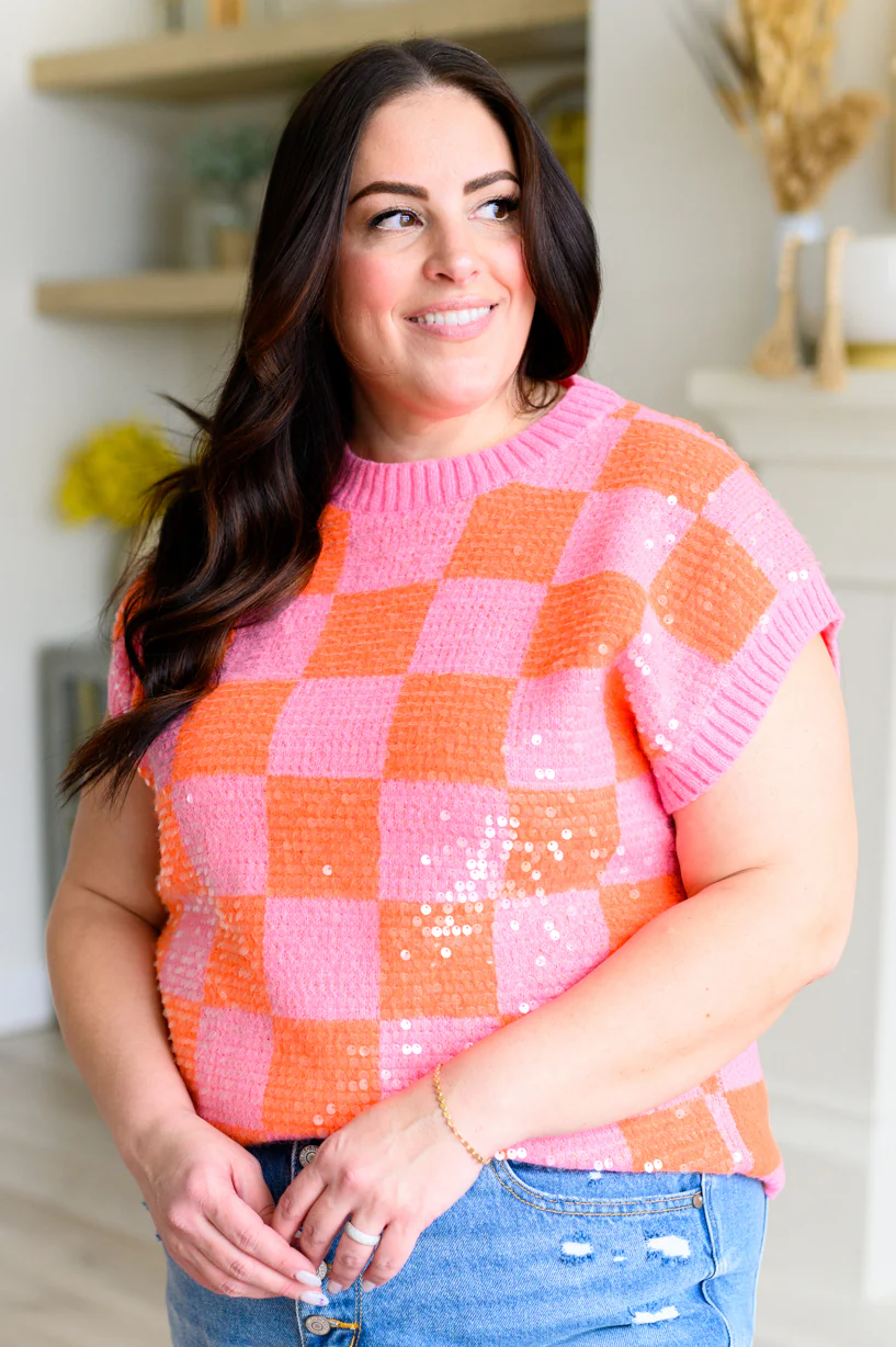 Dazzle Me Checkered Sequin Top - 4/11/2024
