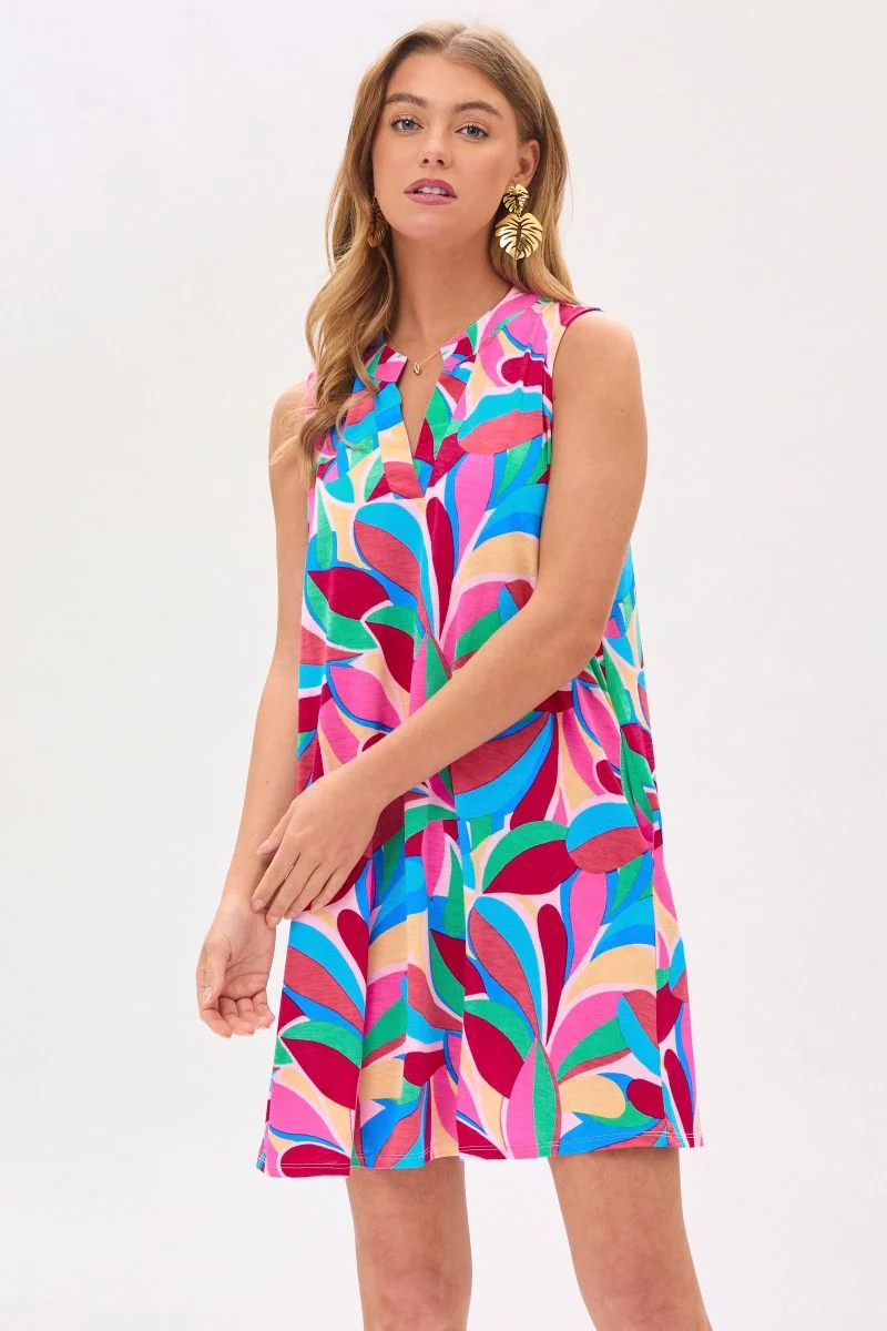 Dear Scarlett Lizzy Tank Dress in RoyalMulti - Summer 25 Capsule