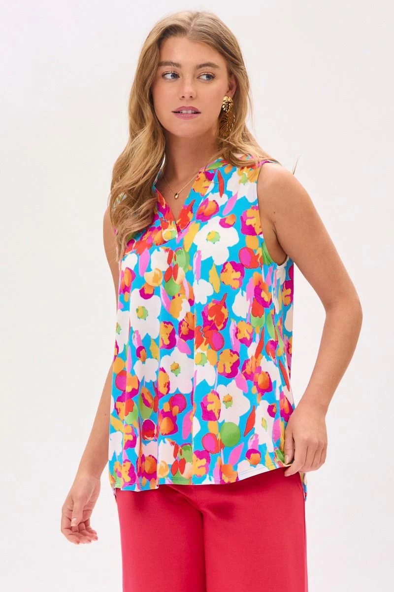 Dear Scarlett Lizzy Tank Top in Floral Aqua - Summer 25 Capsule - Image 2