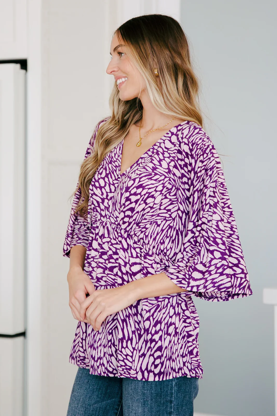 Dearest Dreamer Peplum Top in Painted Purple - 2/9/2024 - Image 6