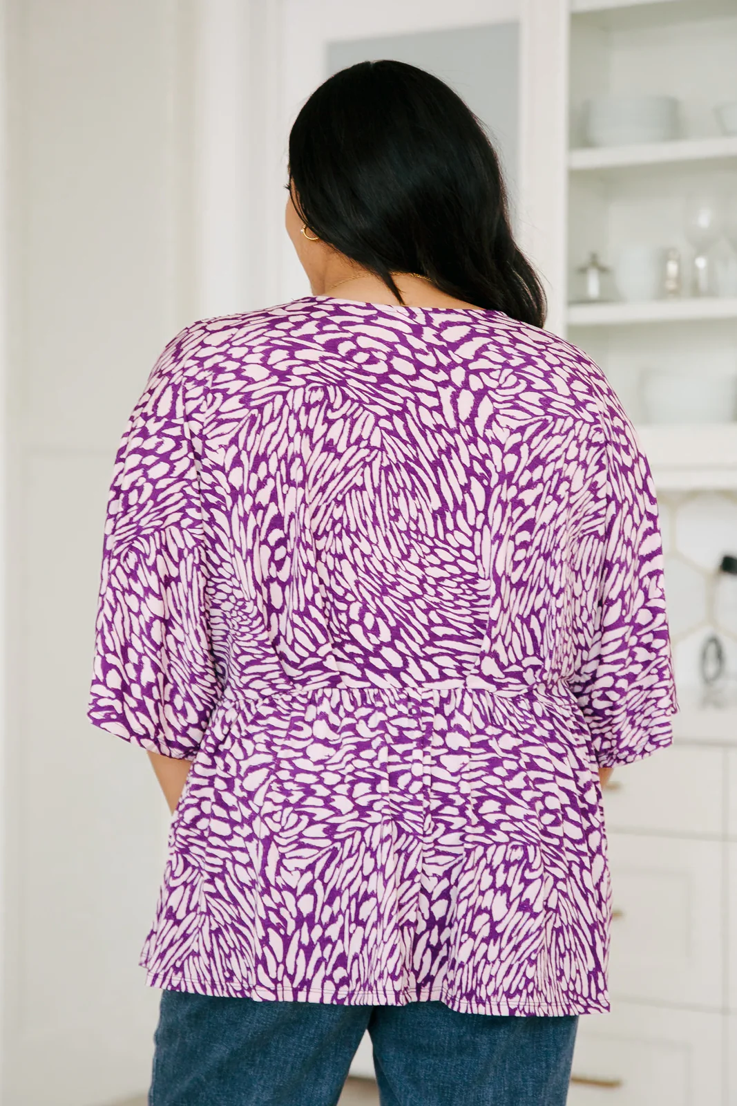 Dearest Dreamer Peplum Top in Painted Purple - 2/9/2024 - Image 9