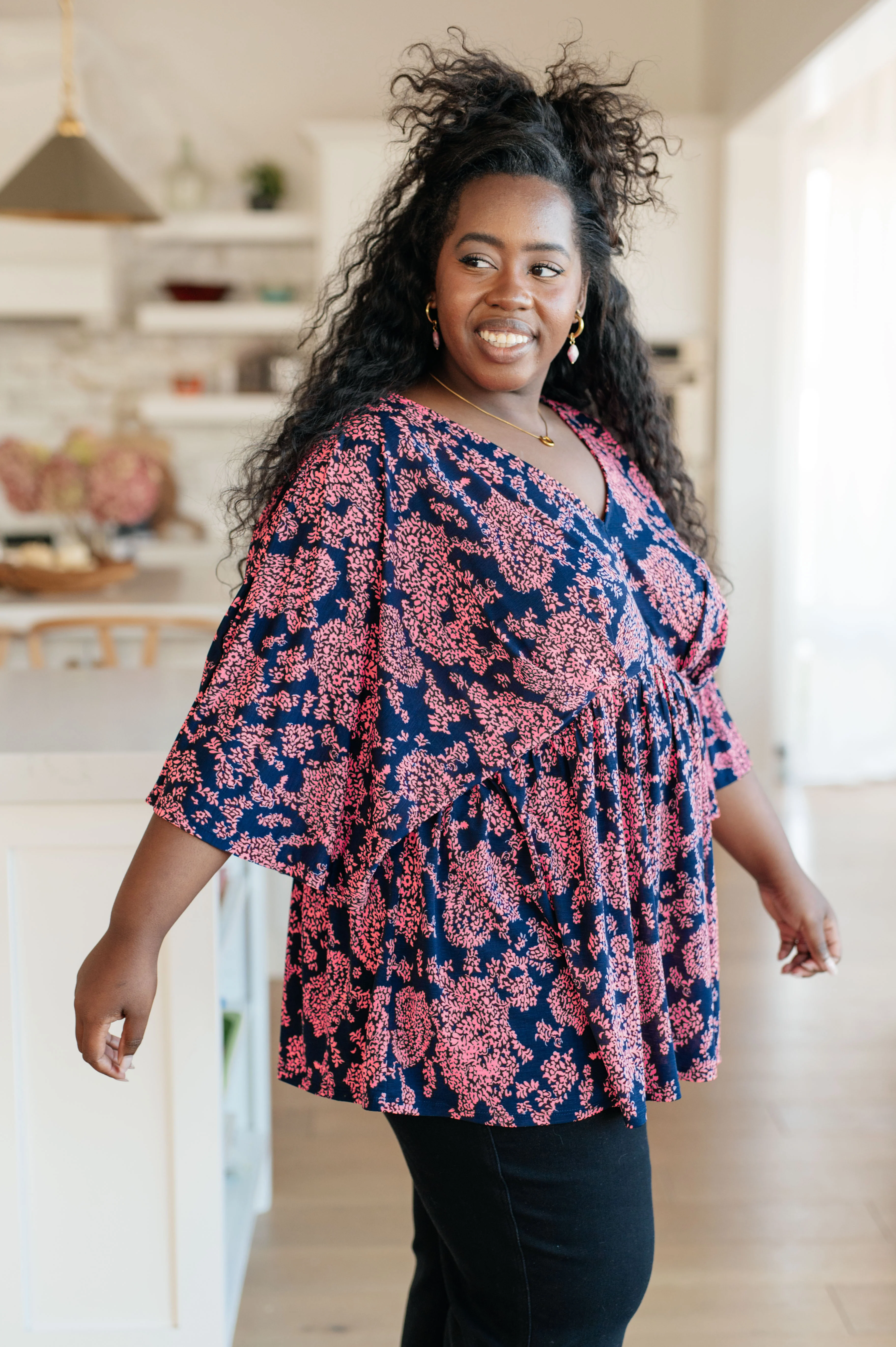 Dearest Dreamer Peplum Top in Pink Paisley - 11/17/2023 - Image 4