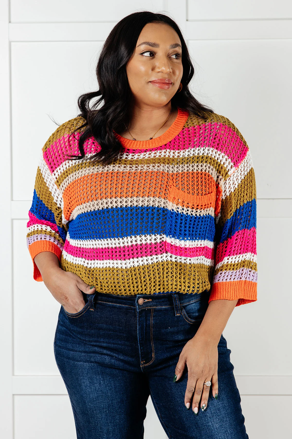 Deep Thoughts Striped Loose Knit Top - 8/21/2025 - Image 2