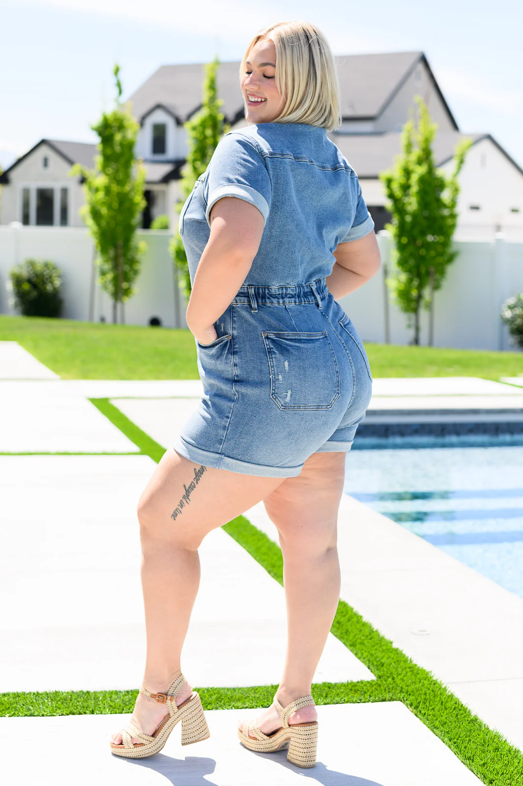 Delia High Rise Short Sleeve Romper - 5/15/2024 - Image 3