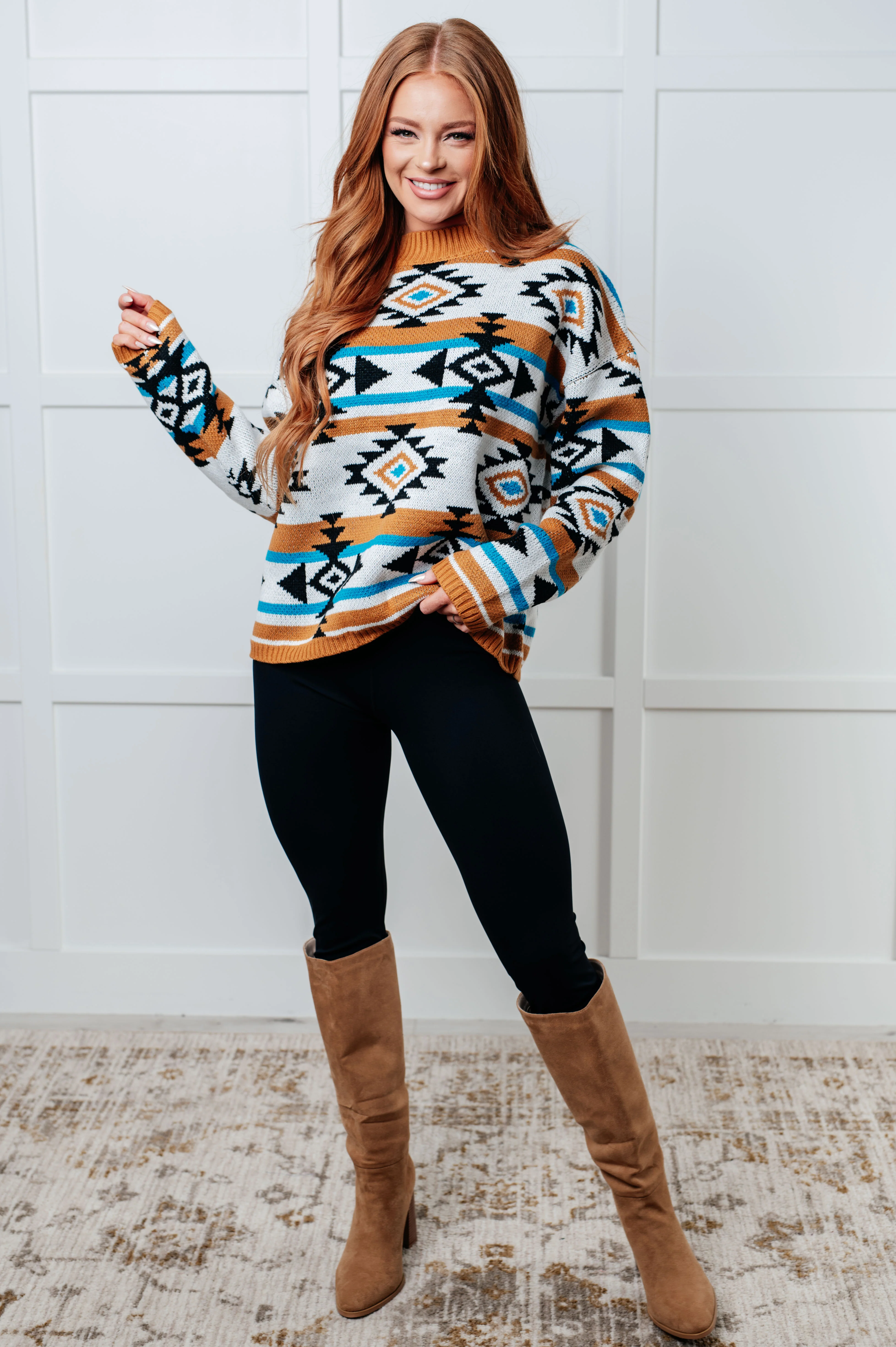Desert Vibes Geometric Striped Sweater - 9/30/2025 NEW - Image 6