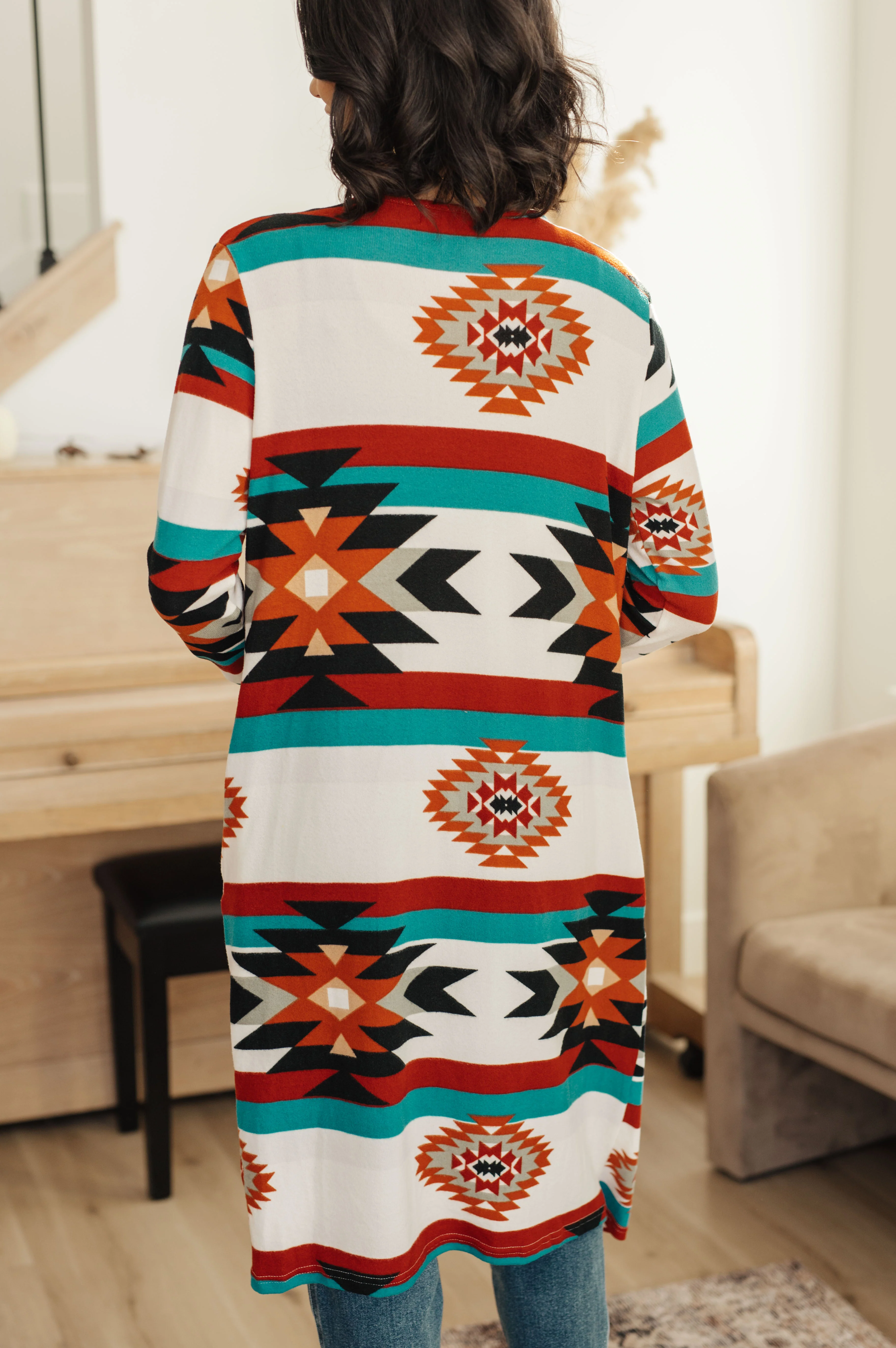 Desert Winter Aztec Print Long Cardigan - 11/24/2023 - Image 8