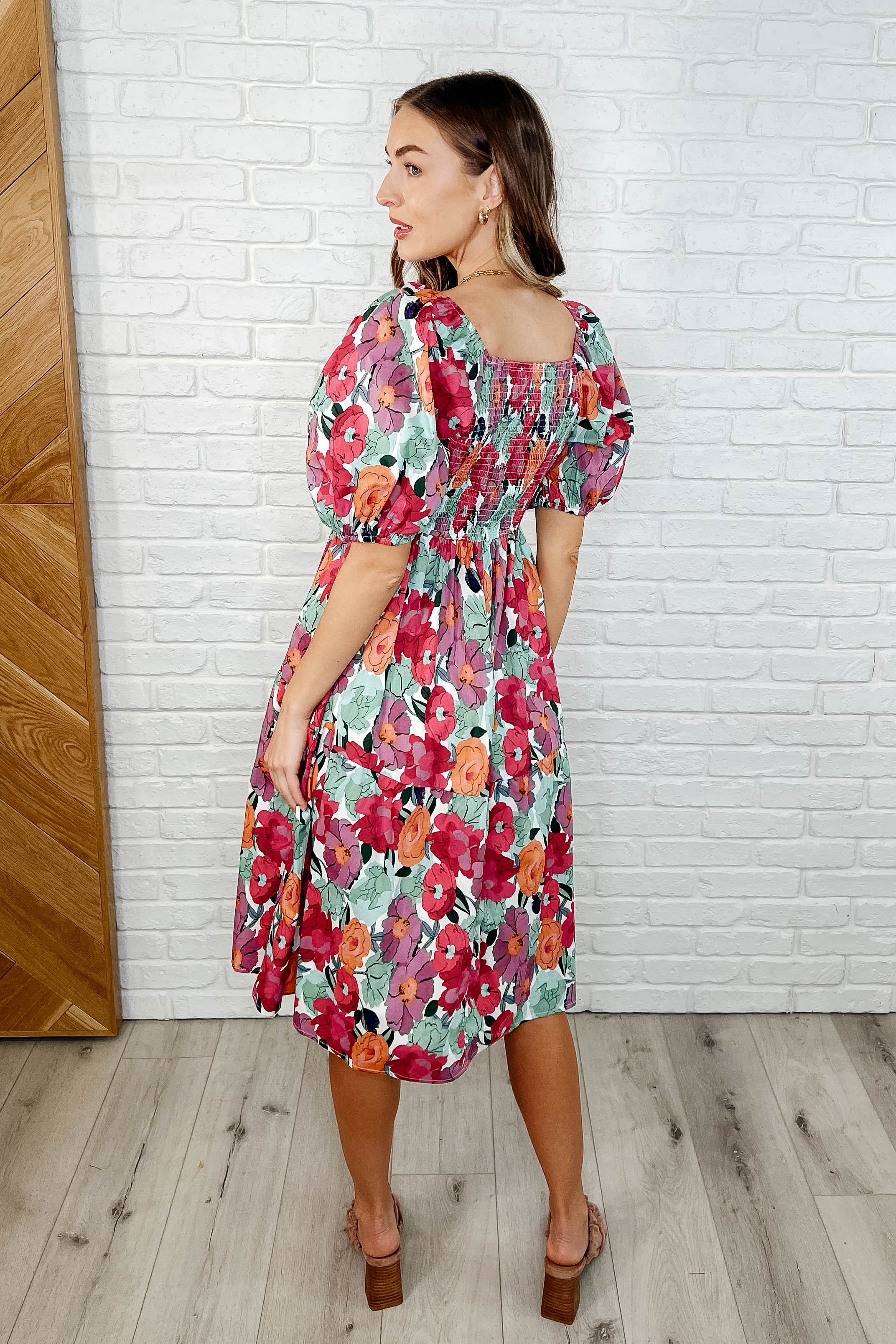 Dewdrop Blooms Puff Sleeve Floral Dress - 3/28/2025 - Image 4