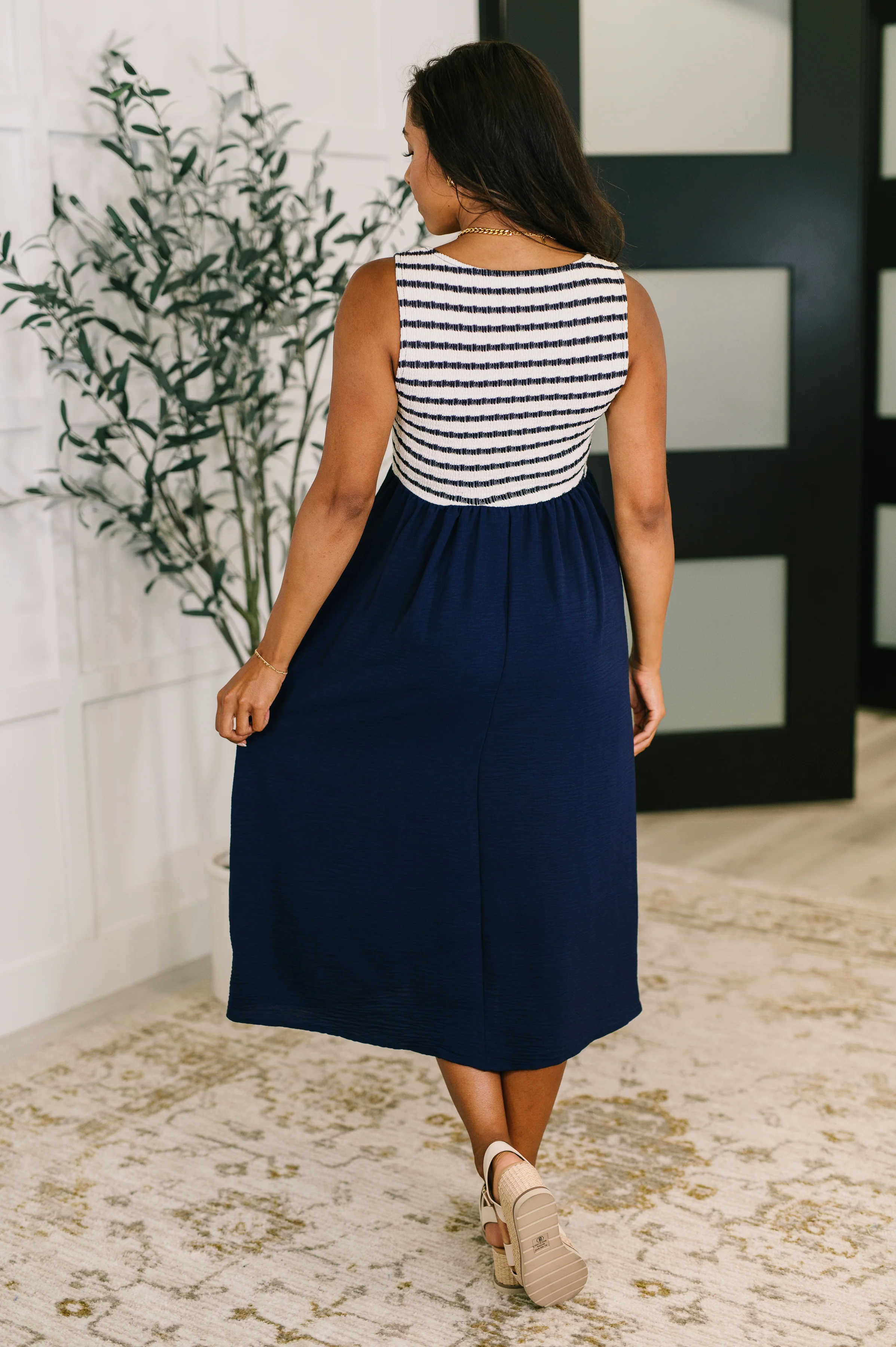 Dockside Darling Midi Dress in Navy - 7/1/2025 - Image 5