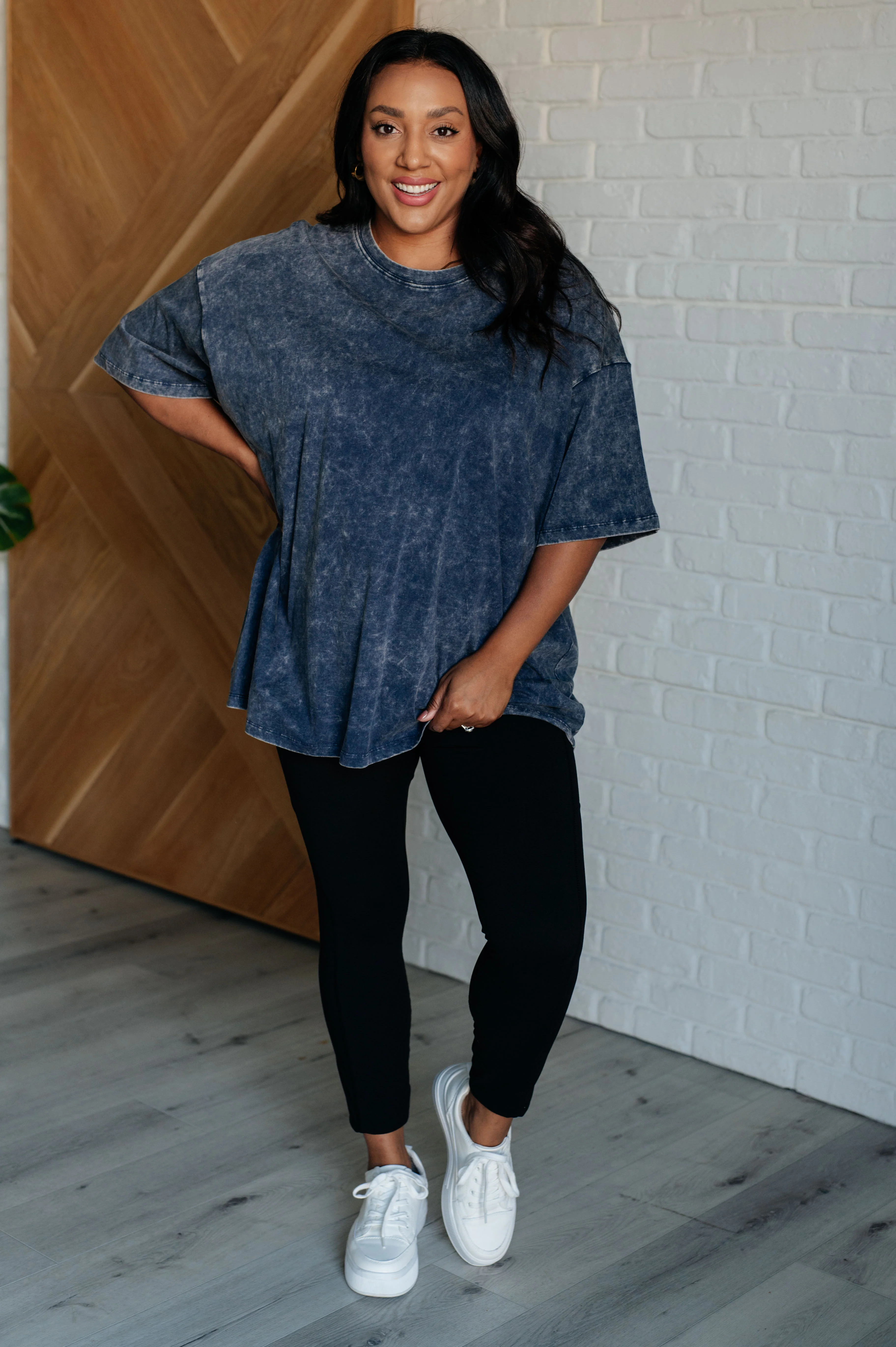 Don't Mind Me Mineral Wash Drop Shoulder Tee in Blackberry - 10/9/2024 - Image 3