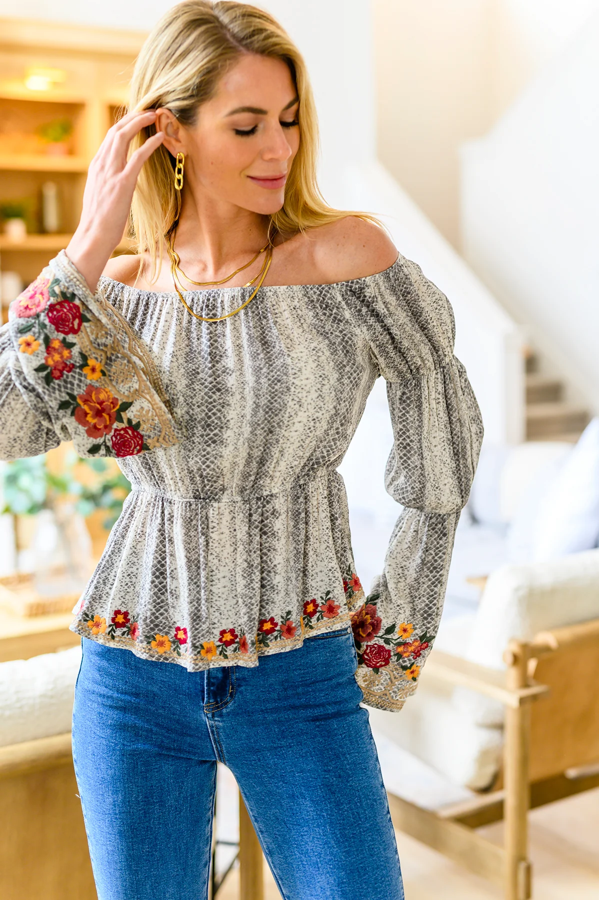 Don't Tempt Me Embroidered Blouse - 5/4/2023 - Image 10