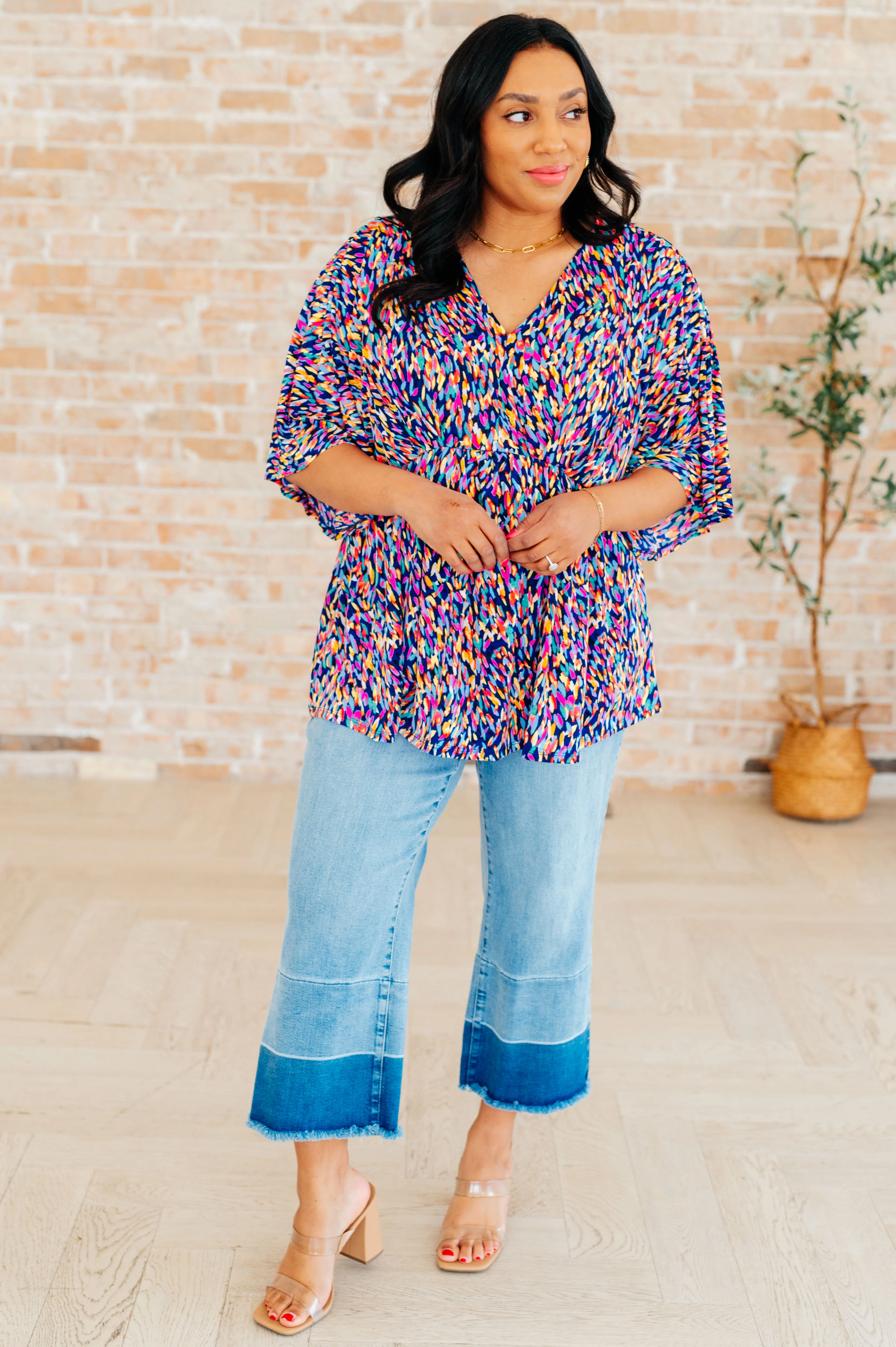 Dreamer Peplum Top in Painted Royal Multi - 4/4/2024 - Image 3