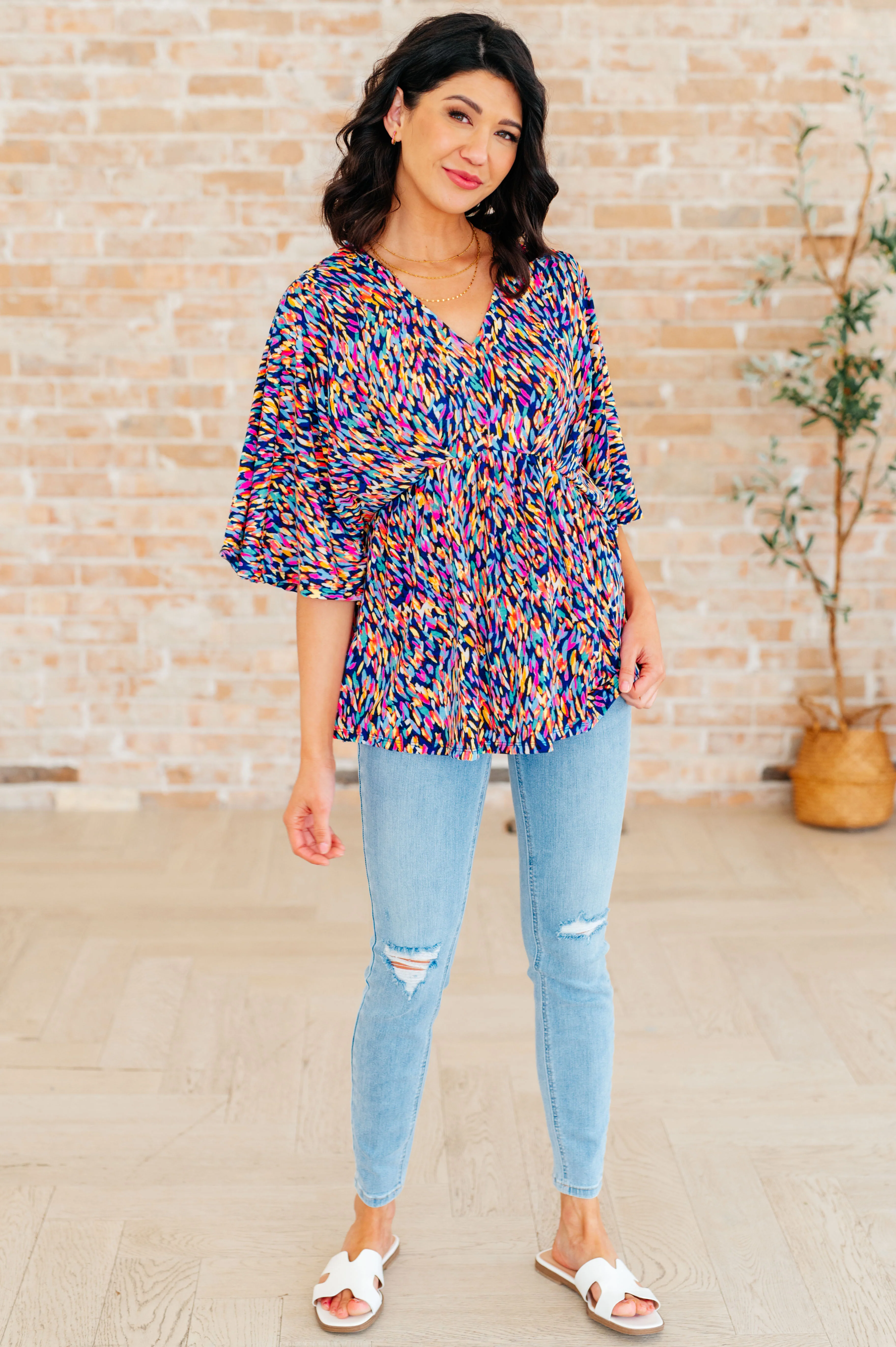 Dreamer Peplum Top in Painted Royal Multi - 4/4/2024 - Image 4