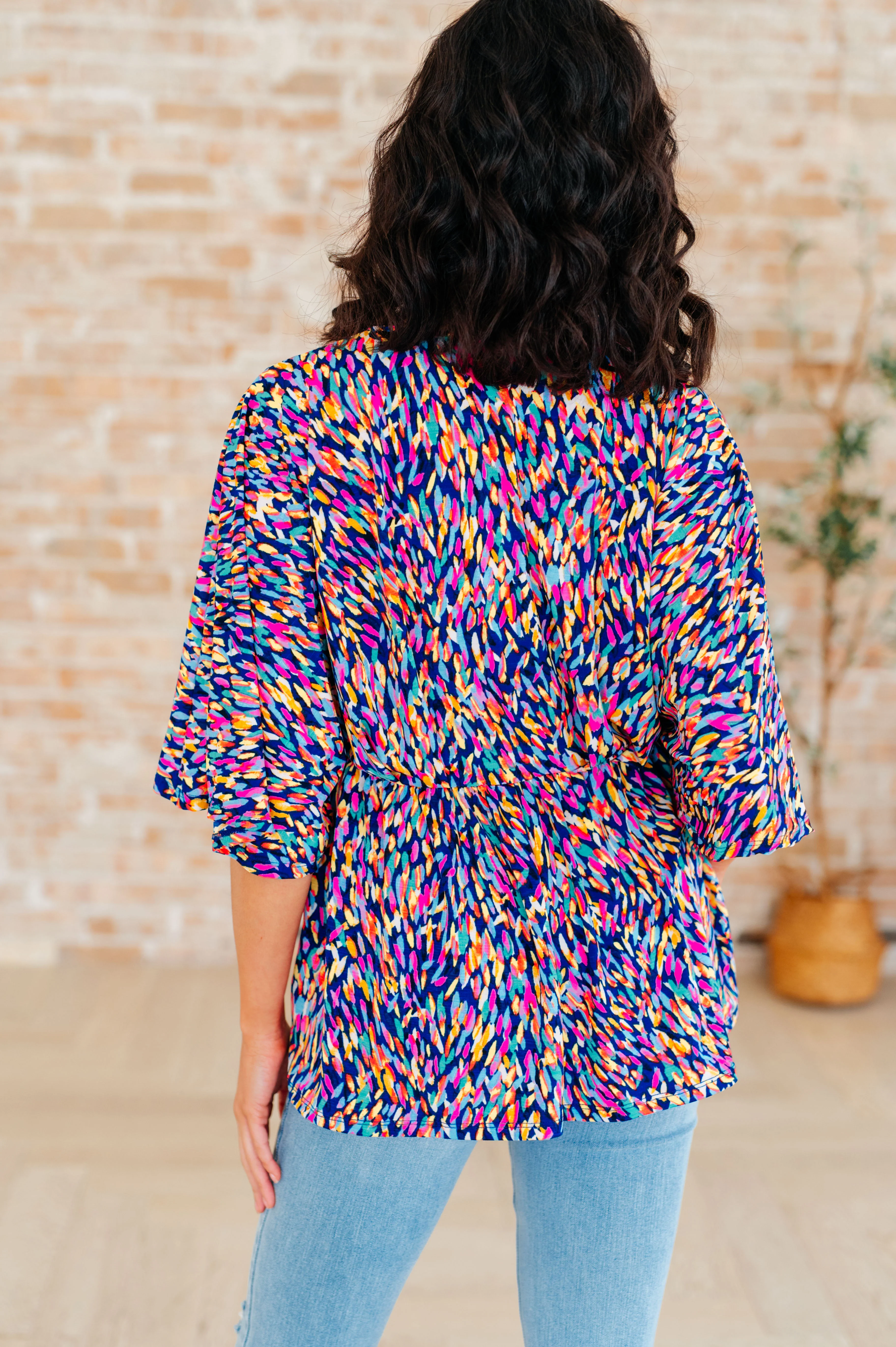 Dreamer Peplum Top in Painted Royal Multi - 4/4/2024 - Image 7
