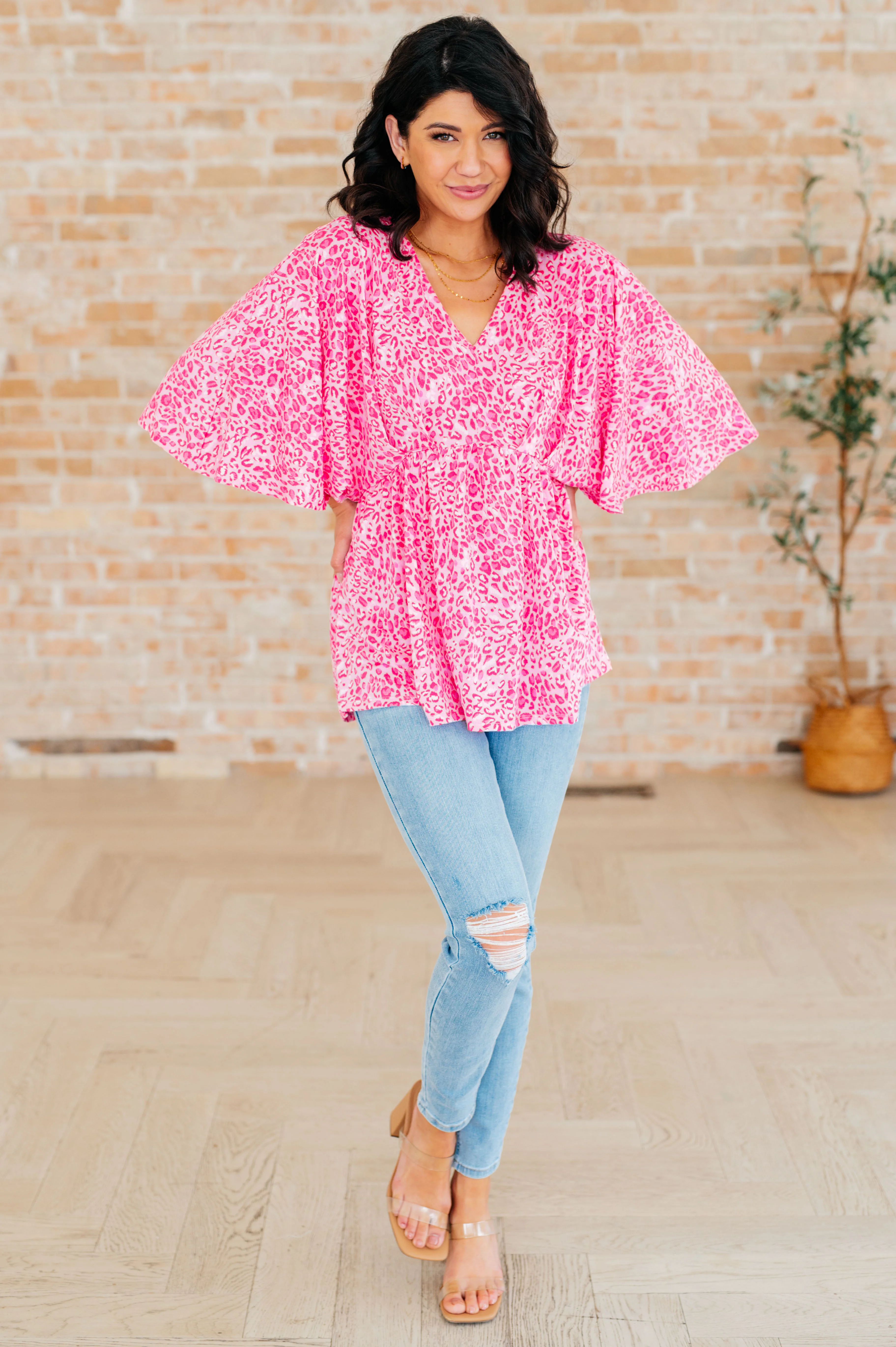 Dreamer Peplum Top in Pink Leopard - 4/4/2024 - Image 4