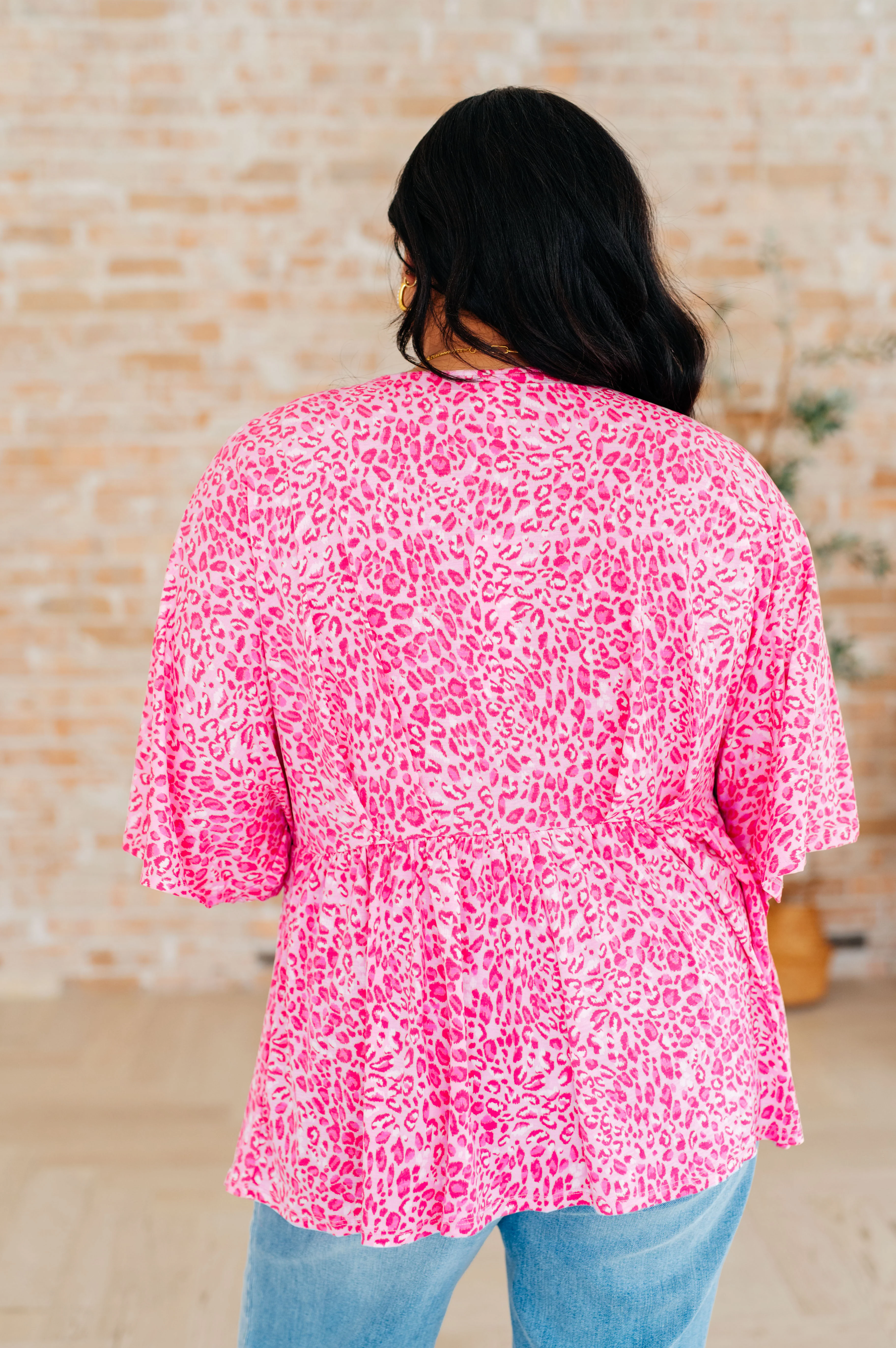Dreamer Peplum Top in Pink Leopard - 4/4/2024 - Image 7