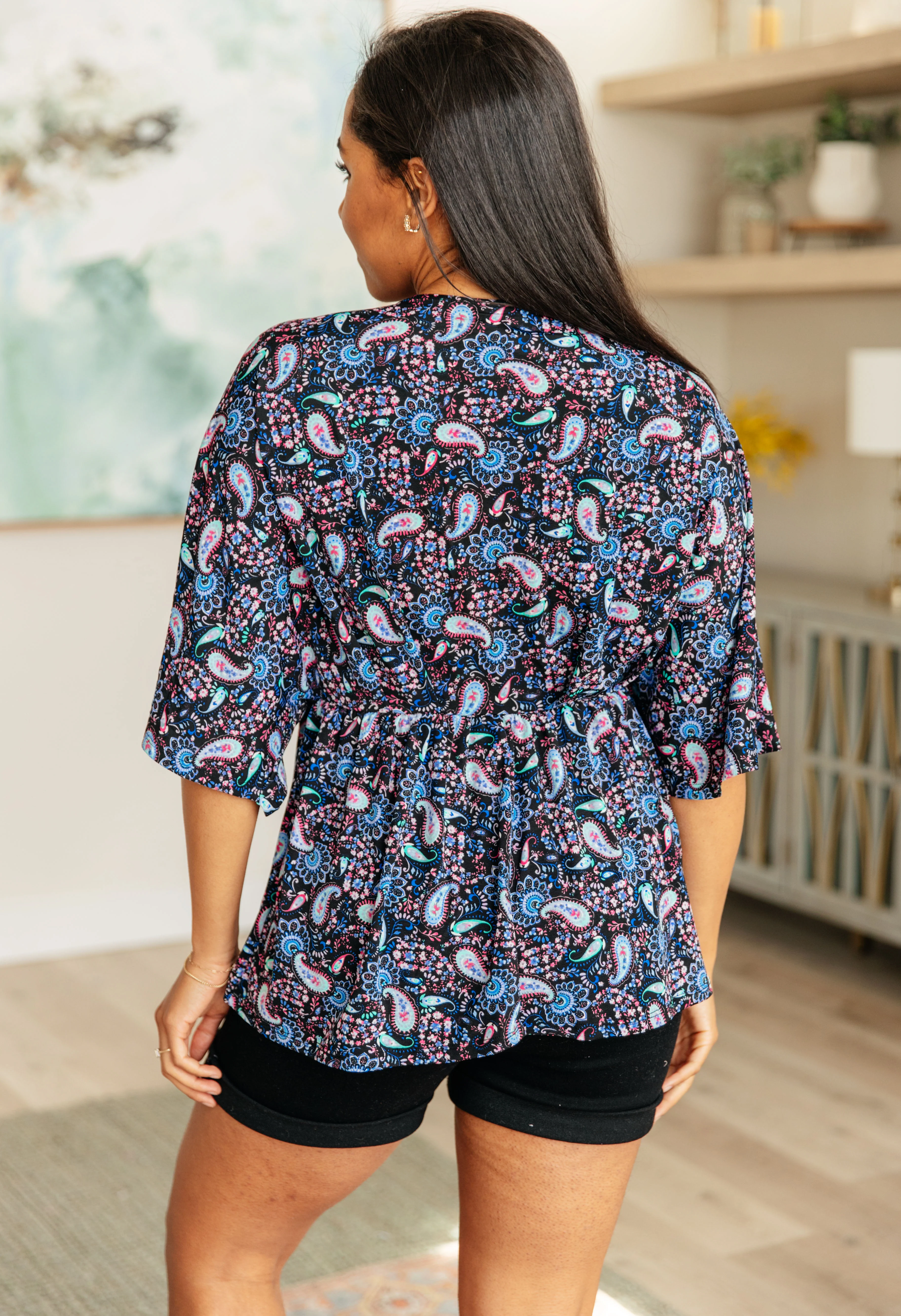 Dreamer Top in Black and Periwinkle Paisley - 4/26/2024 - Image 8