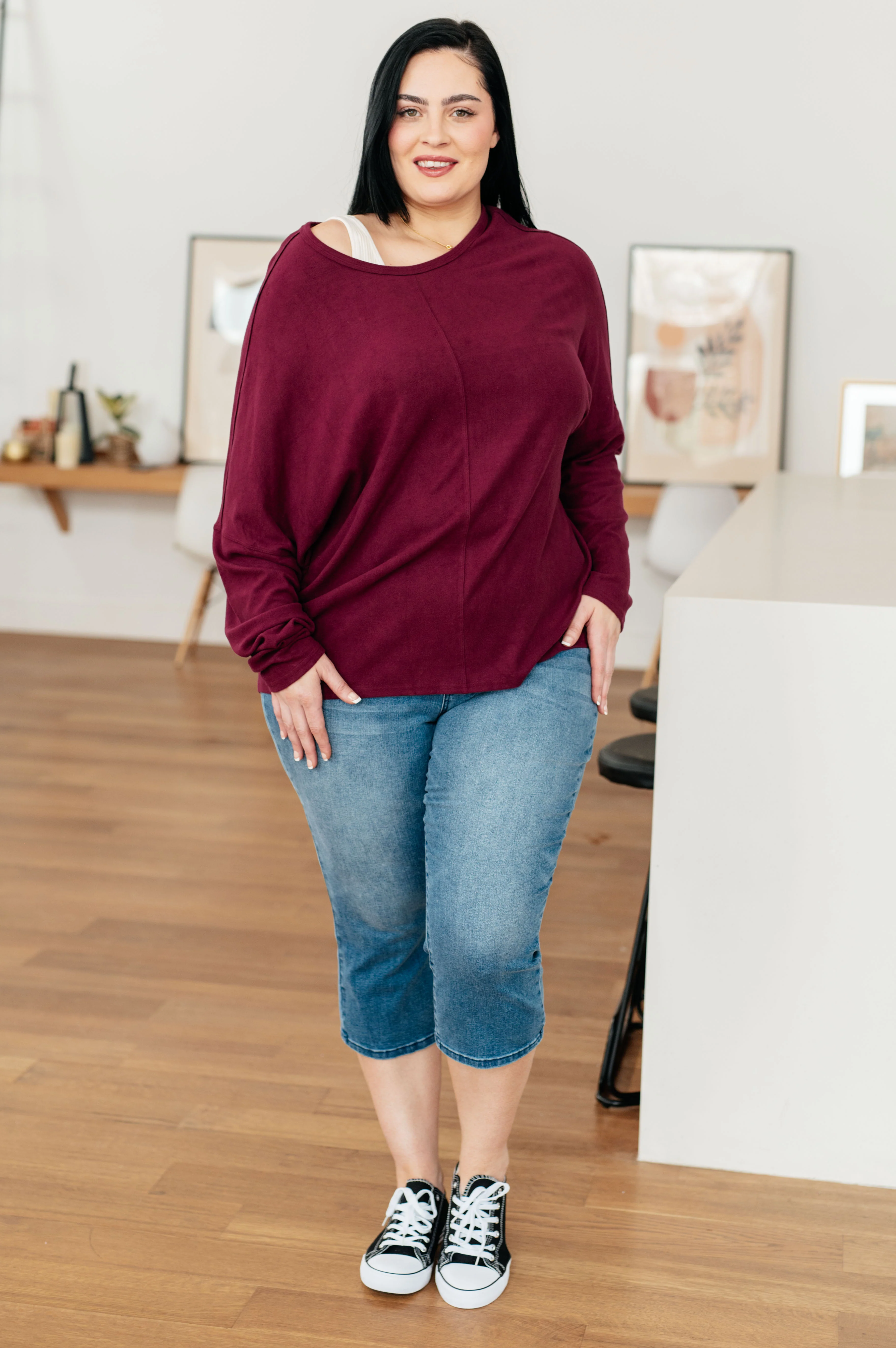 Drive Downtown Dolman Sleeve Top in Wine - 11/17/2025 - Image 4