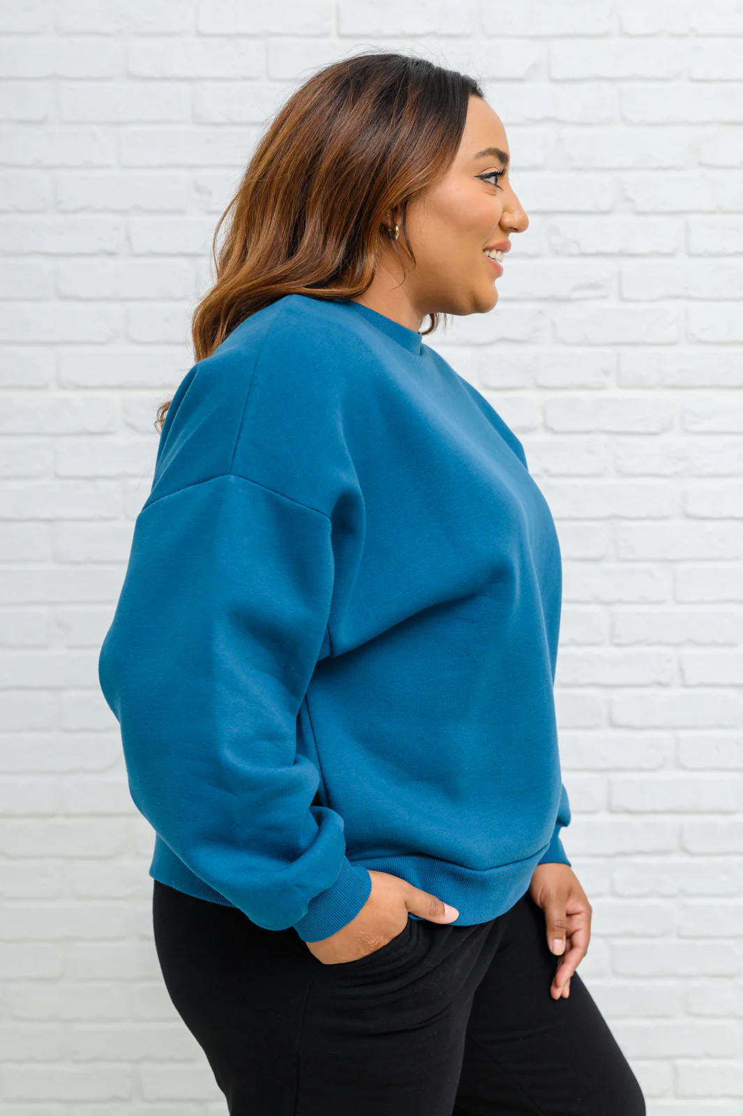 Drop Shoulder Sweatshirt In Teal - 11/22/2022 - Image 3