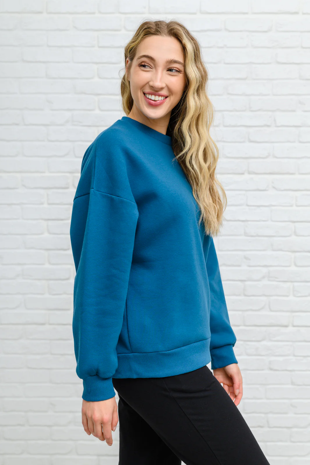 Drop Shoulder Sweatshirt In Teal - 11/22/2022 - Image 7
