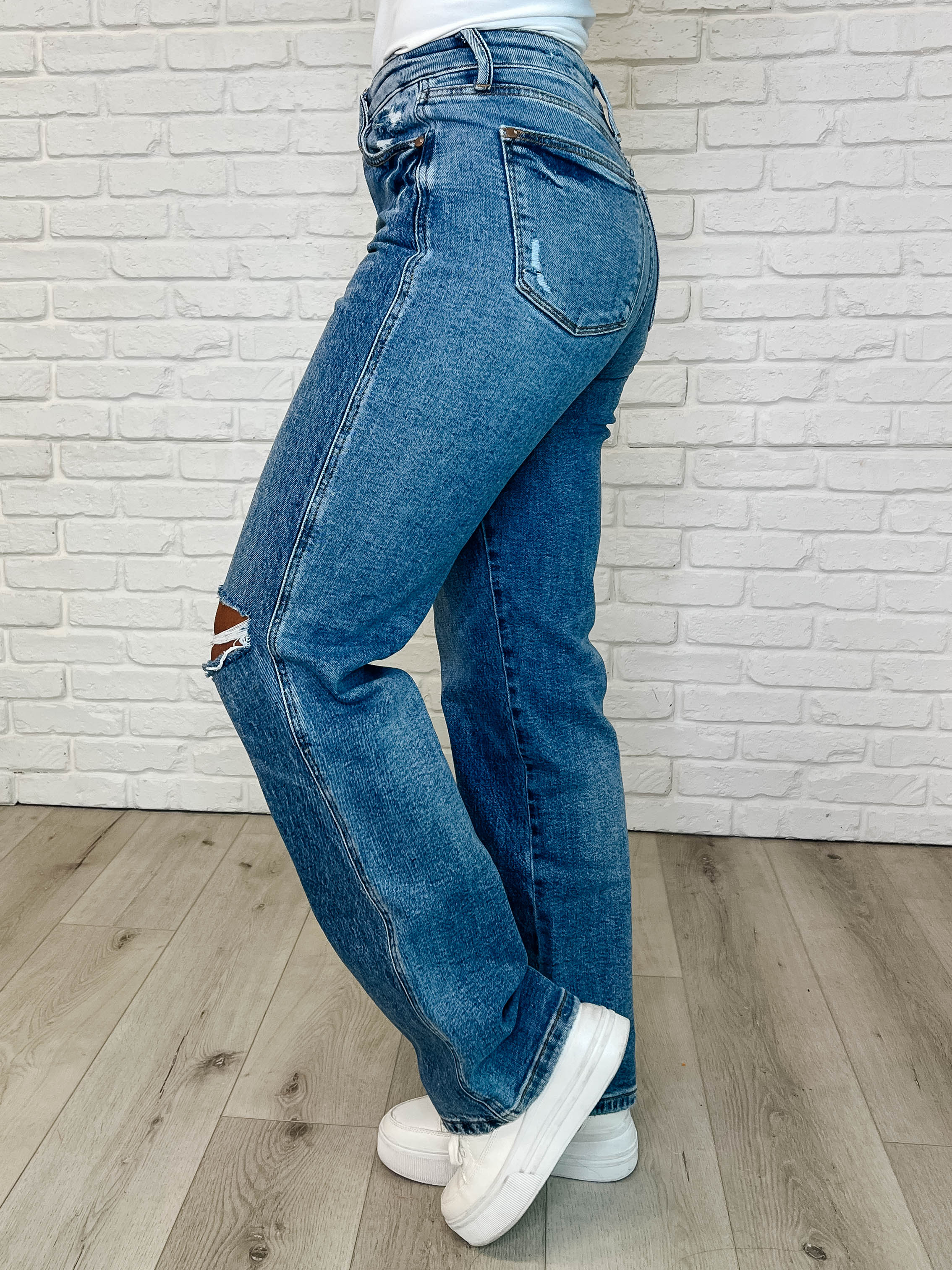Dylan High Rise Rigid Magic Criss-Cross Waistband Straight Jeans - 3/5/2025 - Image 6