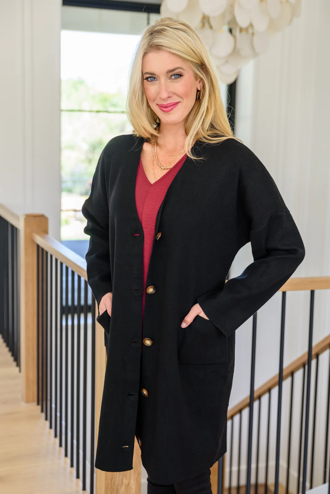 Editor Soft Trench Cardi in Black - 10/21/2021 - Image 2