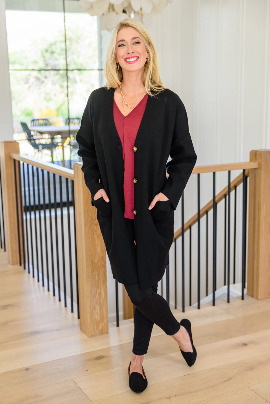 Editor Soft Trench Cardi in Black - 10/21/2021 - Image 4