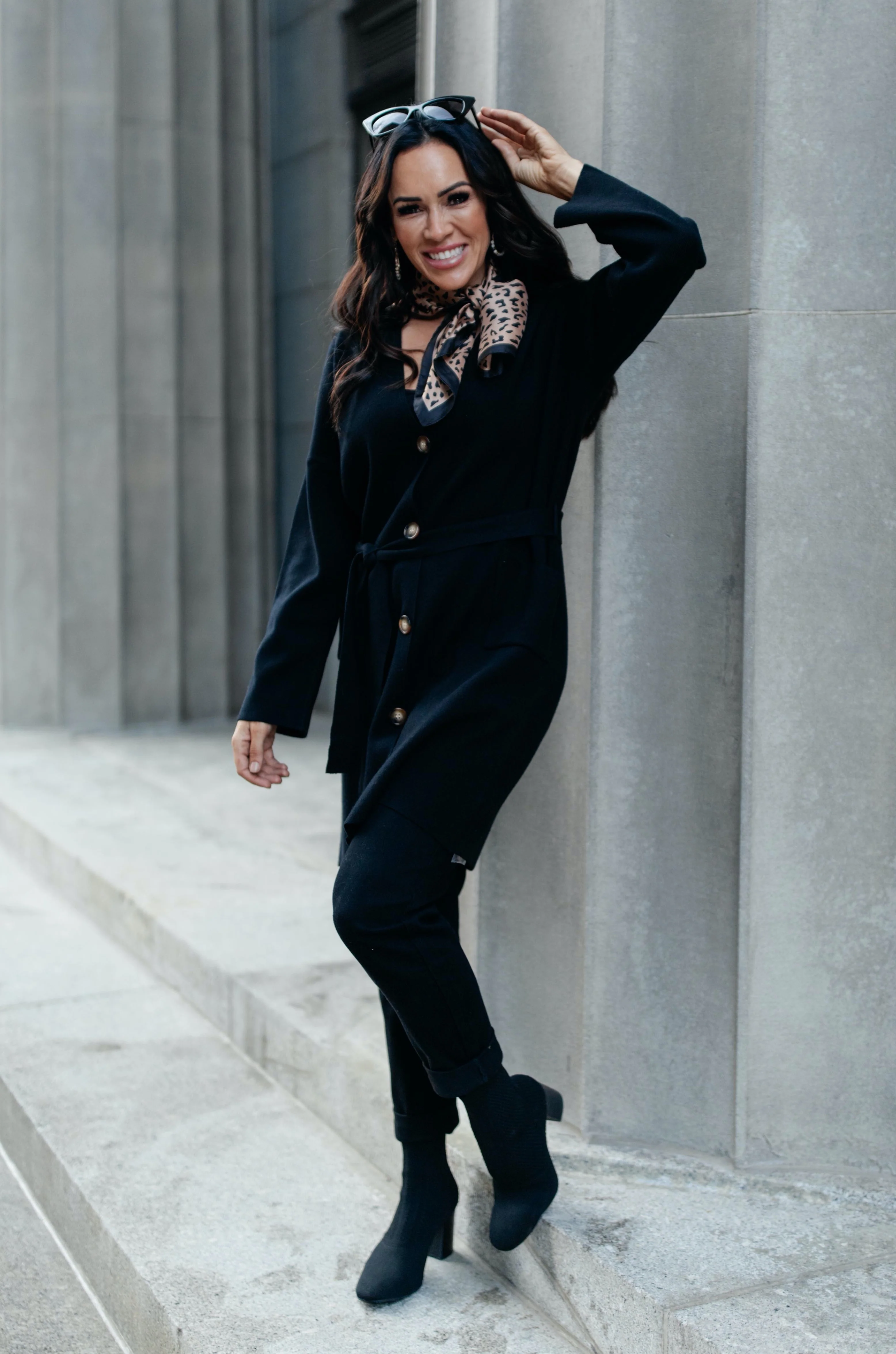 Editor Soft Trench Cardi in Black - 10/21/2021 - Image 6