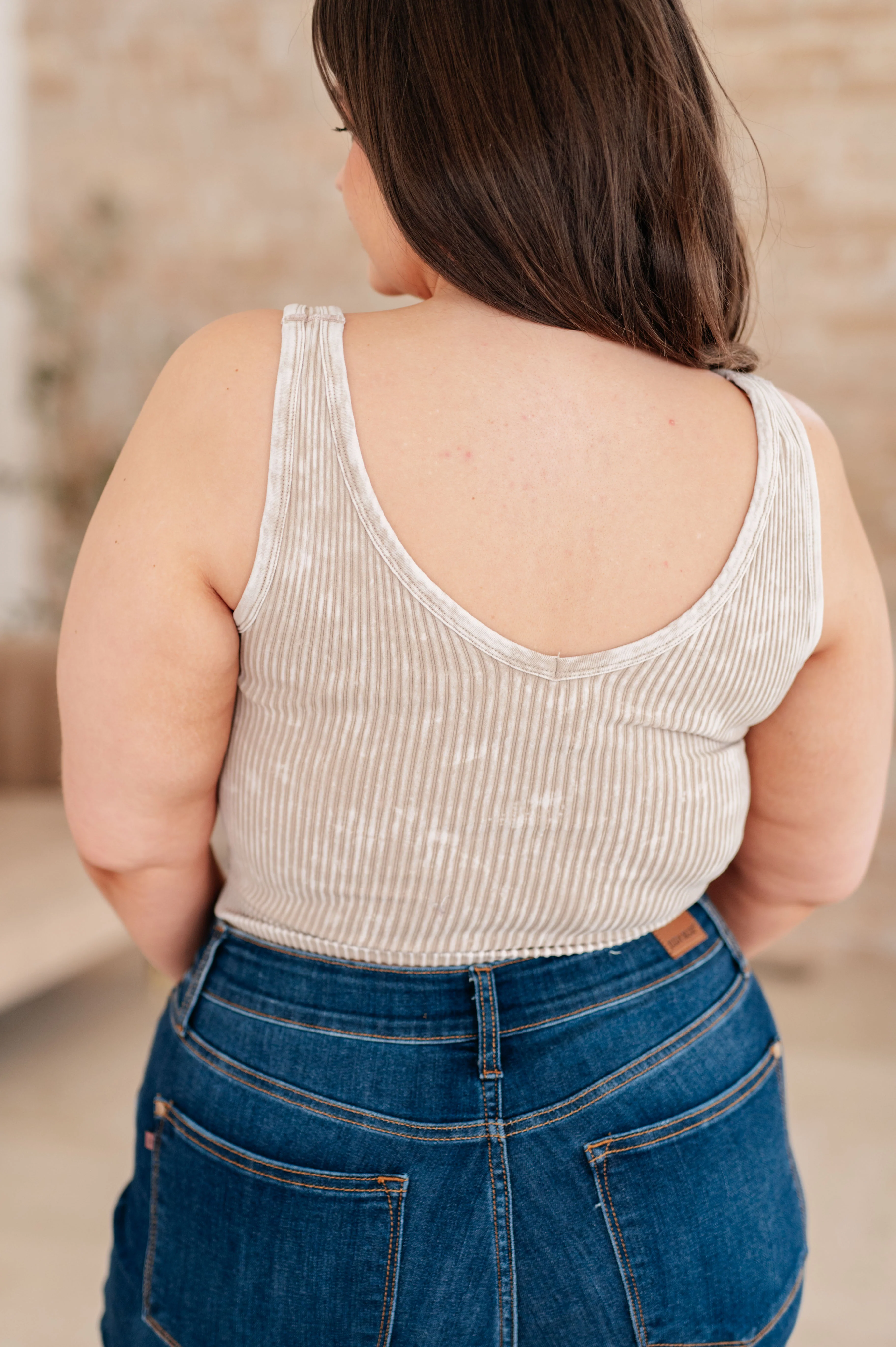 Effortless Reversible Mineral Wash Ribbed Tank in Ash Mocha - 2/22/2024 - Image 5