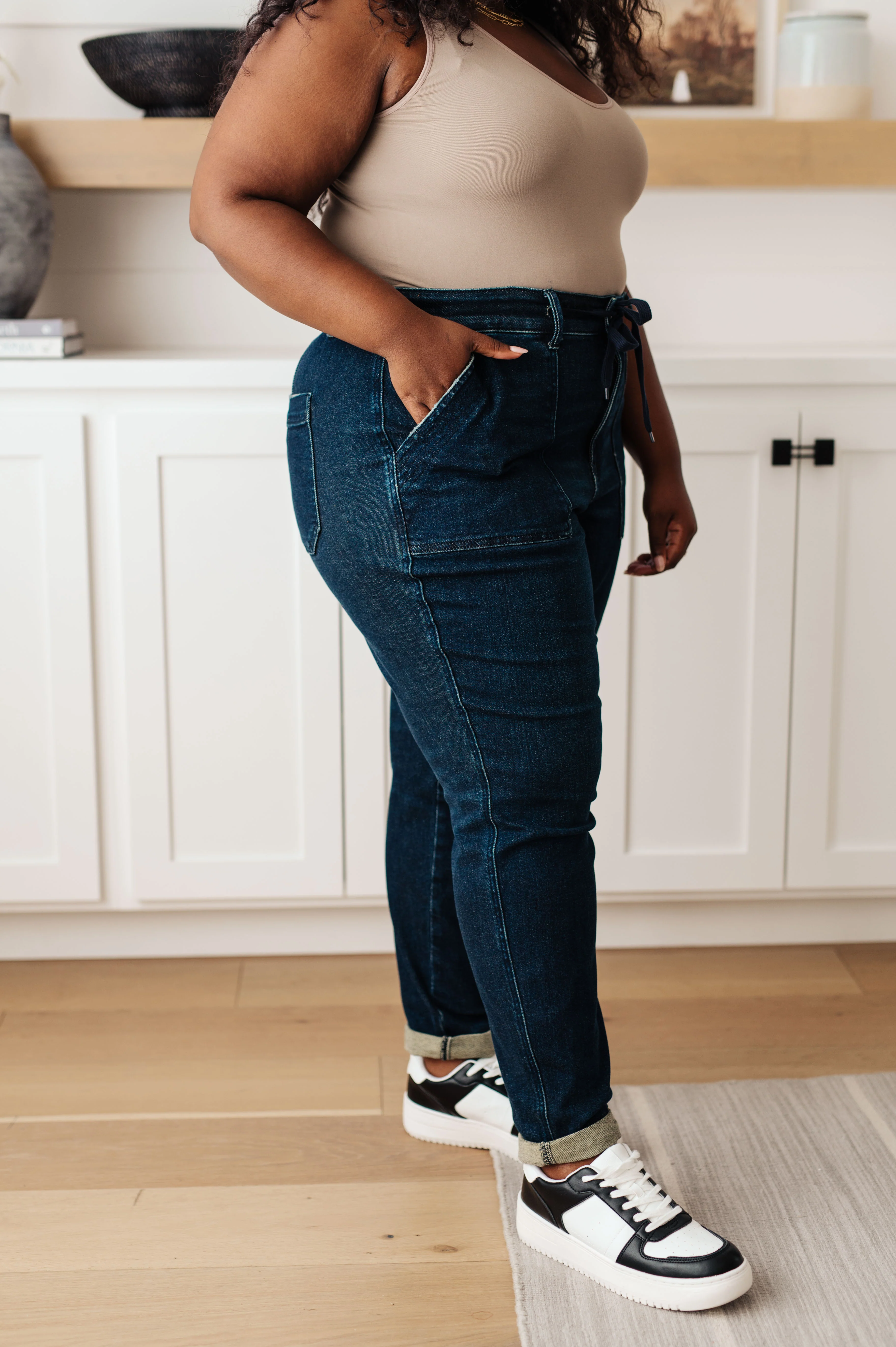 Eli Pull On Denim Joggers in Dark Wash - 10/4/2023 - Image 6