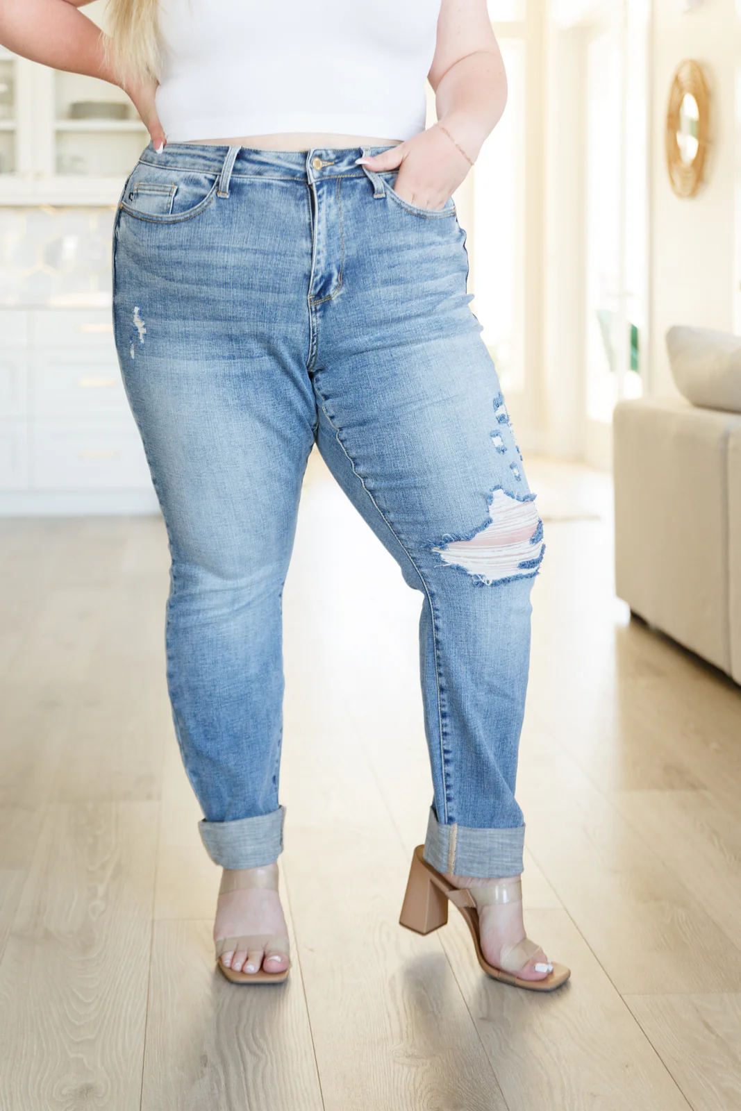 Elodie Mid Rise Distressed Boyfriend Jeans - 6/21/2023 - Image 4