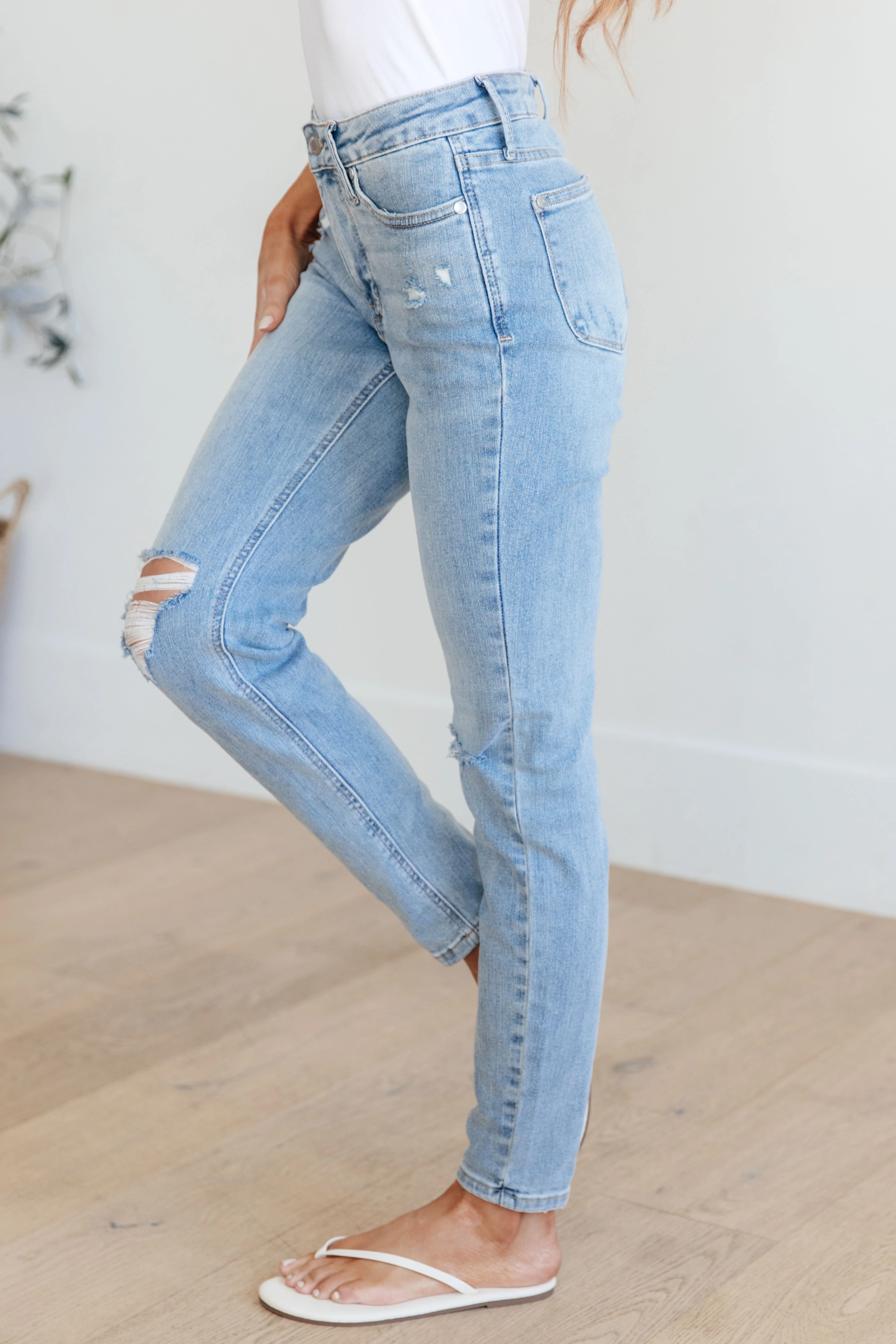 Eloise Mid Rise Control Top Distressed Skinny Jeans - 2/21/2024 - Image 5