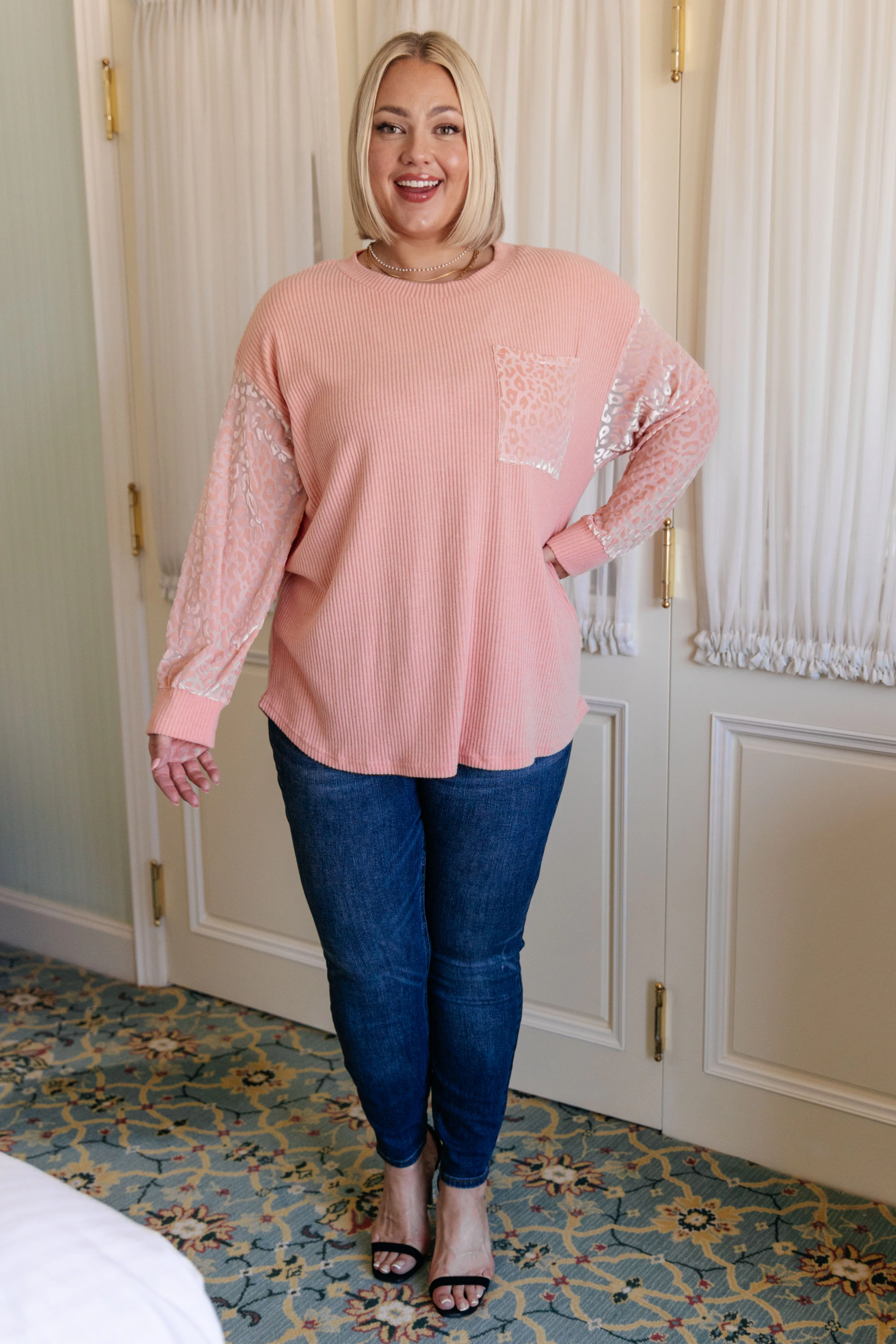 Embellished Excellence Velvet Leopard Detail Top - 11/20/2023 - Image 3