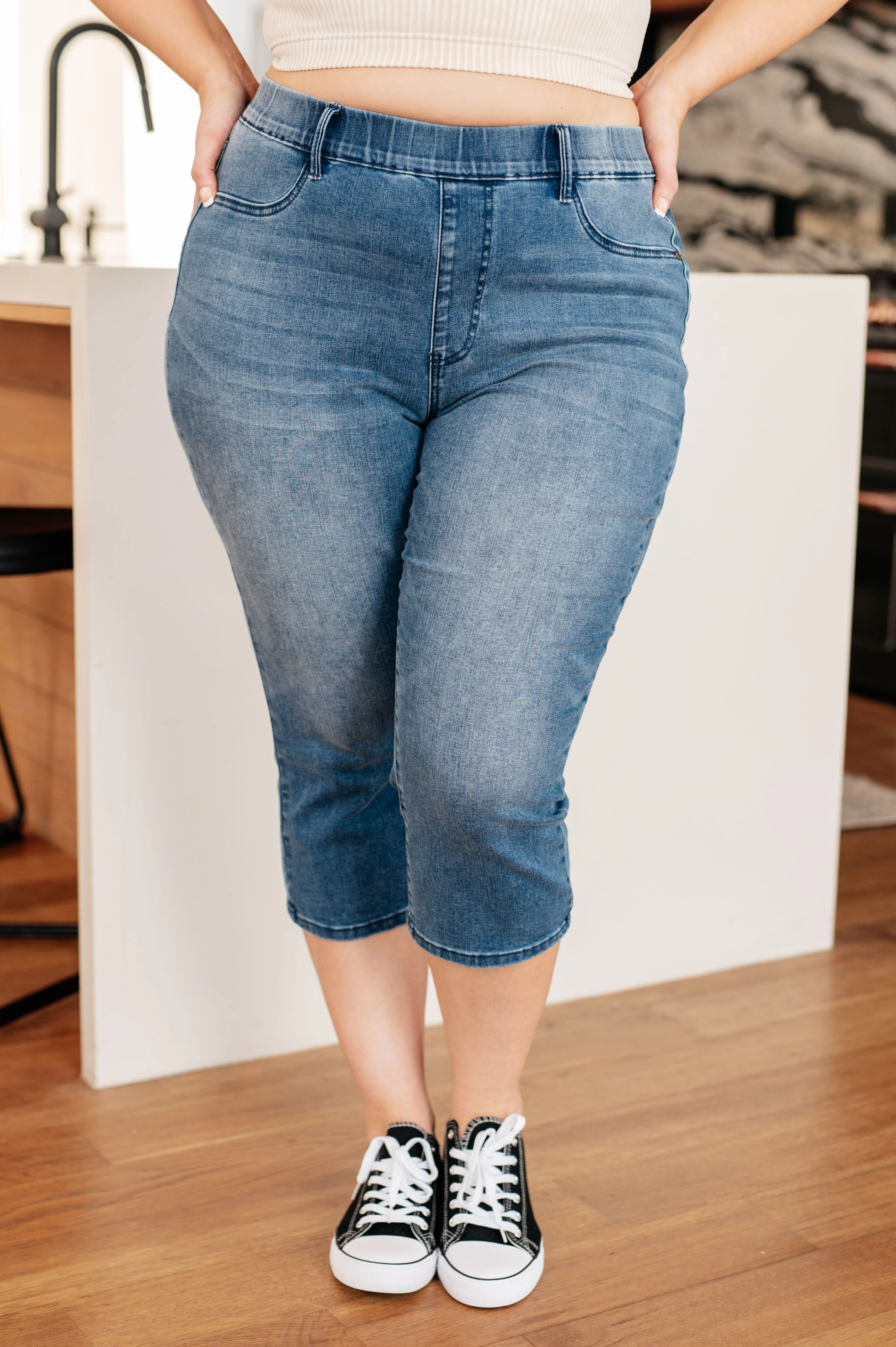 Emily High Rise Cool Denim Pull On Capri Jeans - 1/10/2024 - Image 3