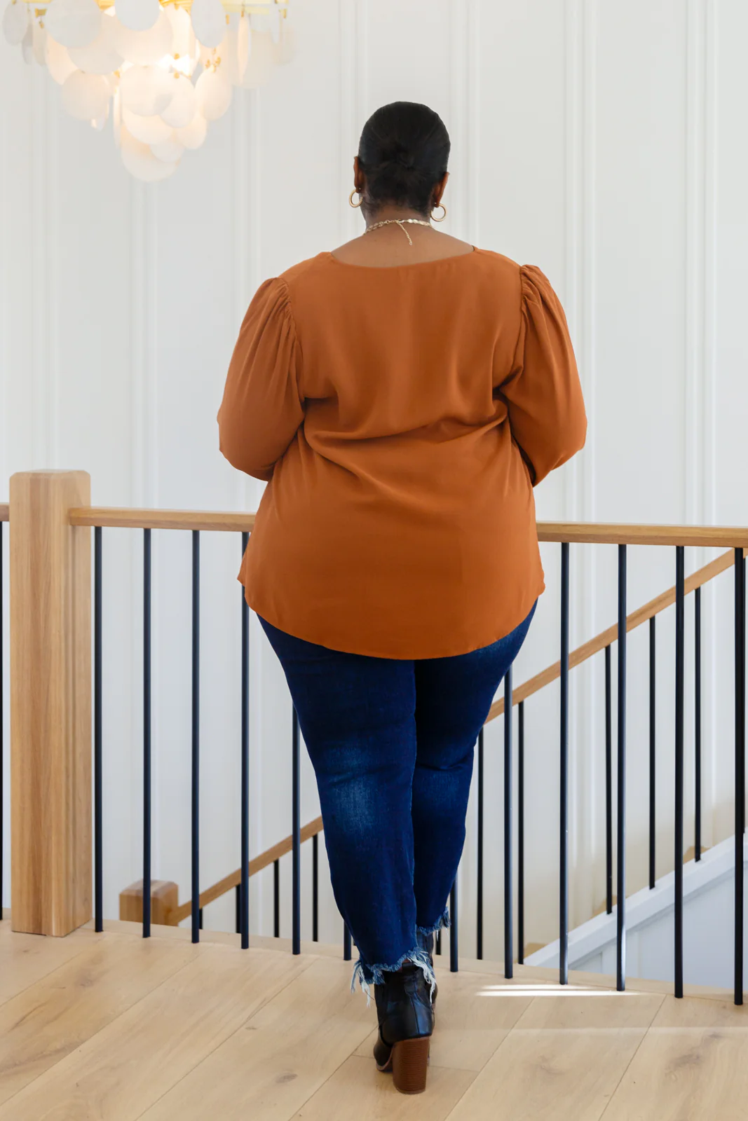 Enjoy This Moment V Neck Blouse In Toffee - 11/8/2022 - Image 16