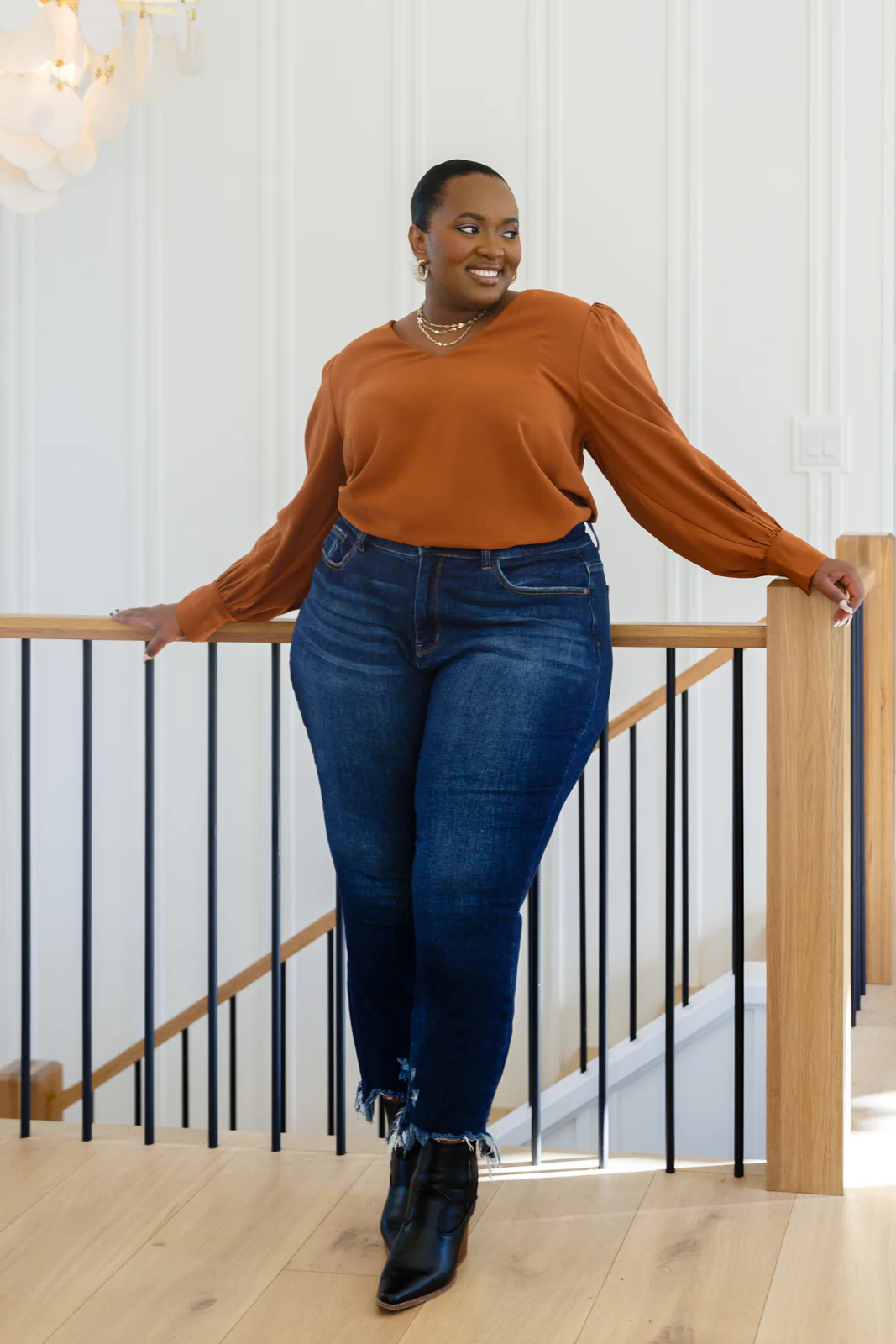 Enjoy This Moment V Neck Blouse In Toffee - 11/8/2022 - Image 19