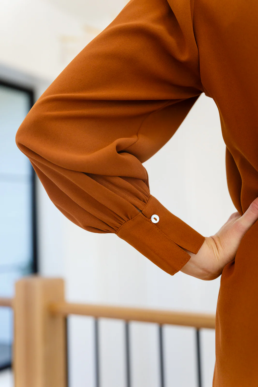 Enjoy This Moment V Neck Blouse In Toffee - 11/8/2022 - Image 7