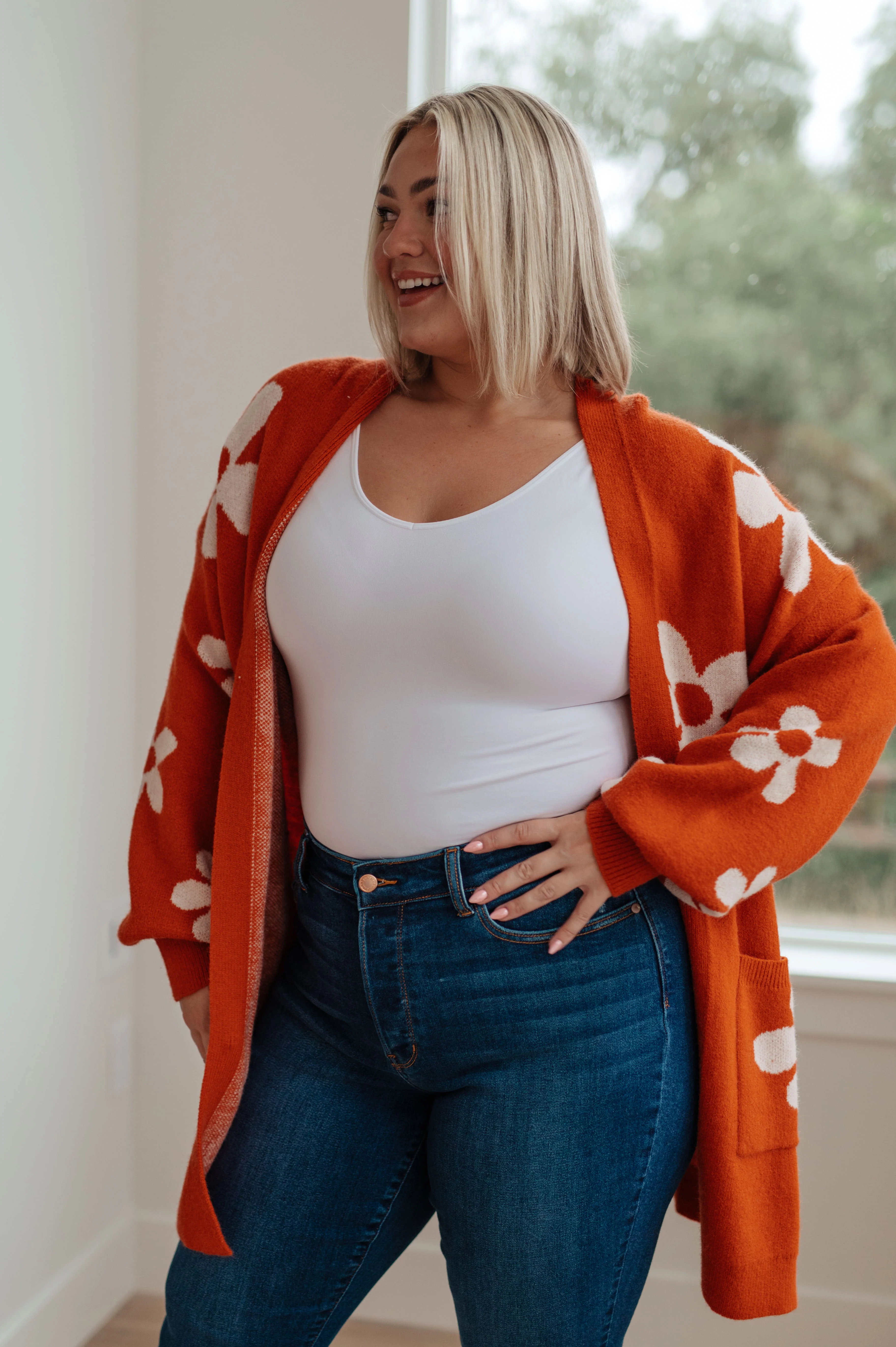 Enough Anyways Floral Cardigan in Burnt Orange - 10/27/2025 - Image 3