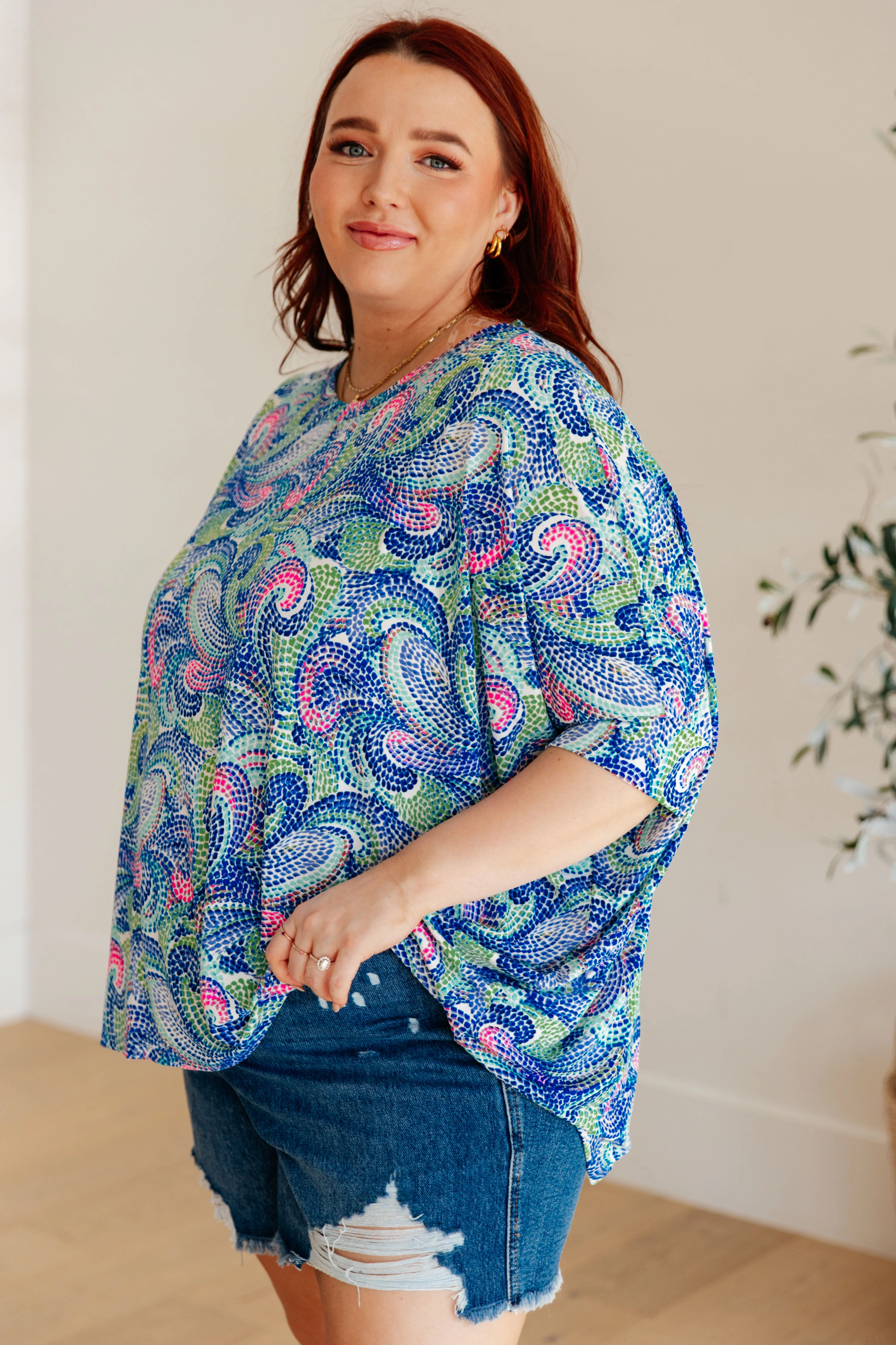 Essential Blouse in Painted Blue Mix - 3/22/2024 - Image 7