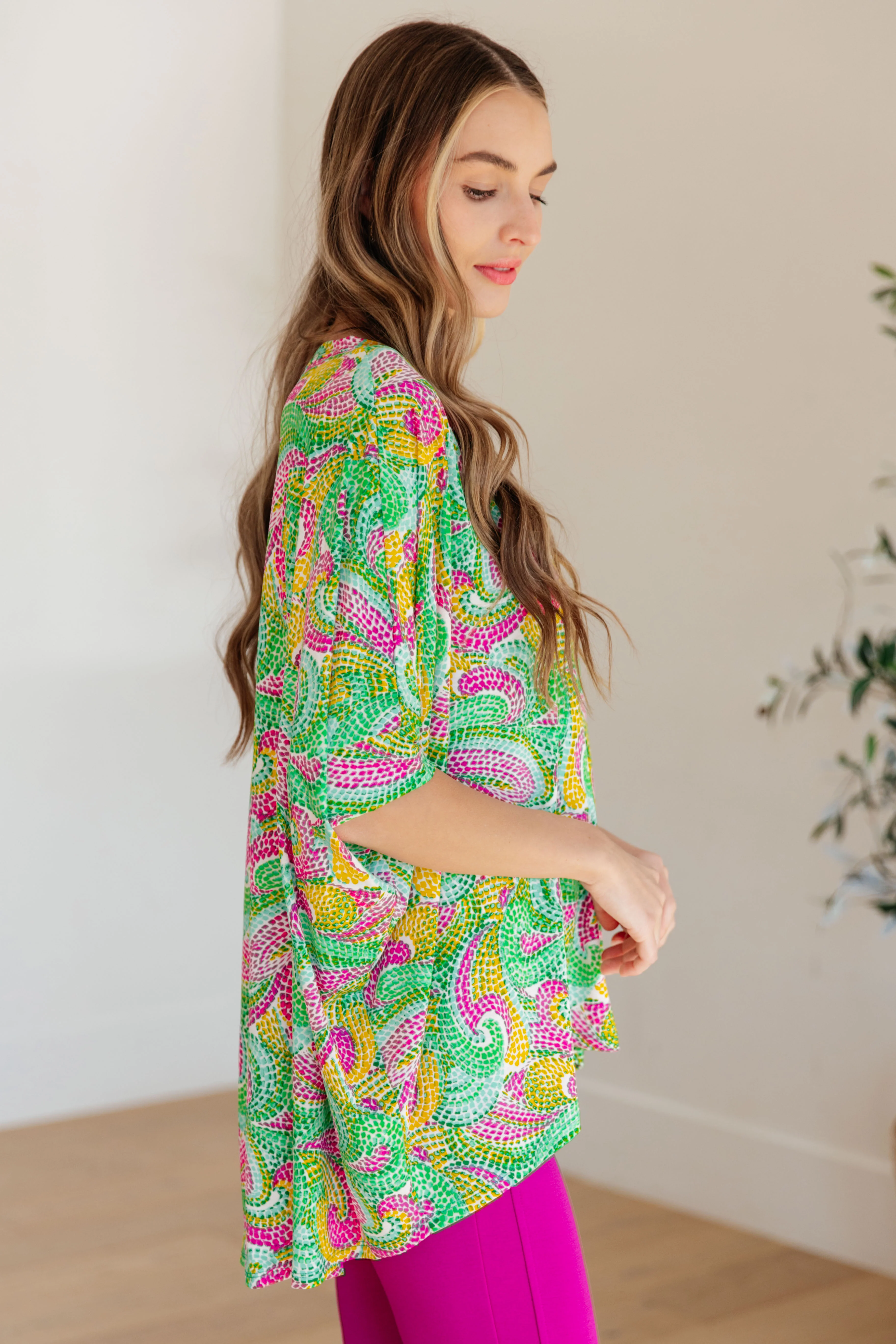 Essential Blouse in Painted Green and Pink - 3/22/2024 - Image 6
