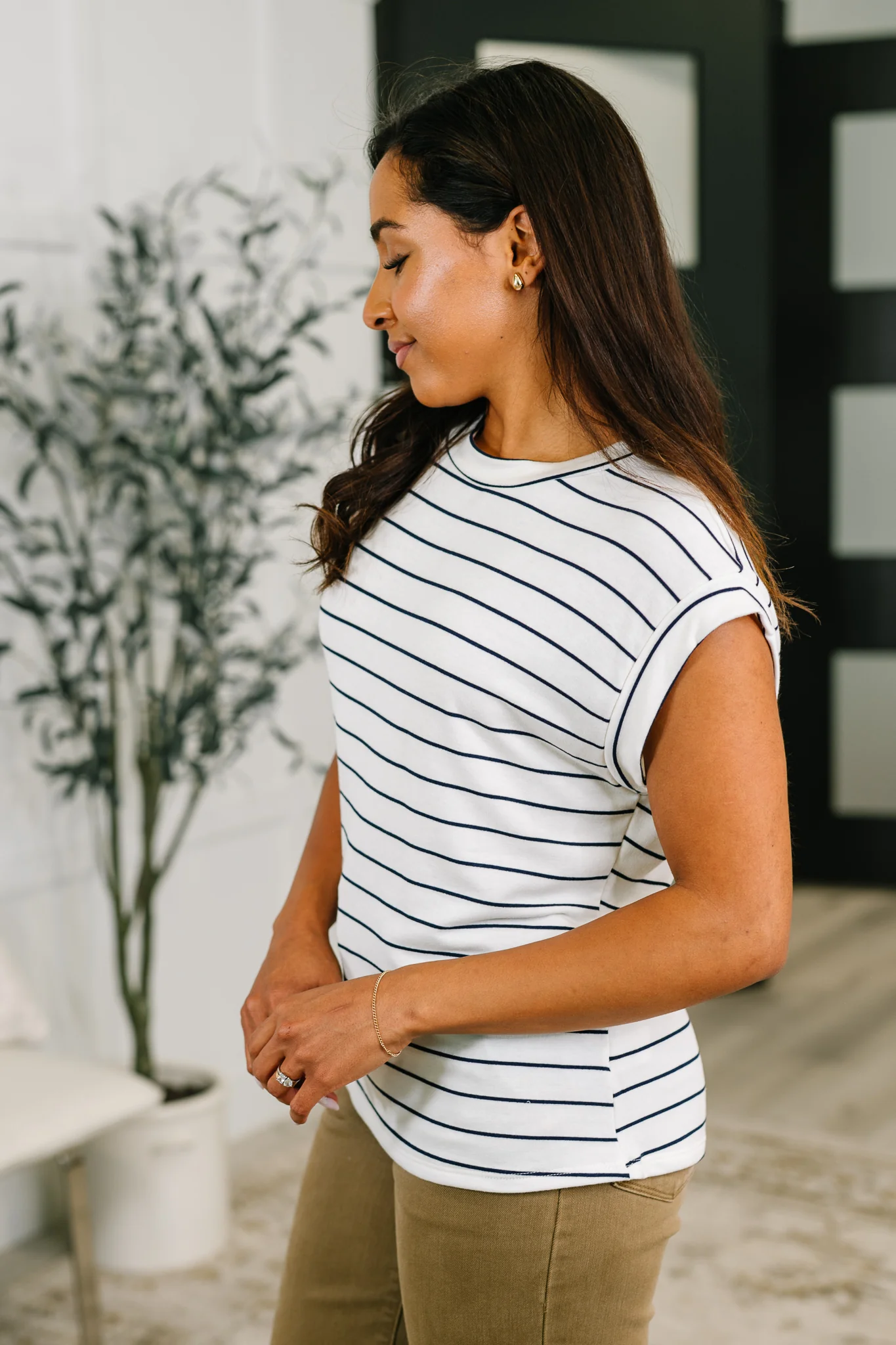 Everything In Between Striped Cap Sleeve Tee - 6/30/2026 NEW - Image 4
