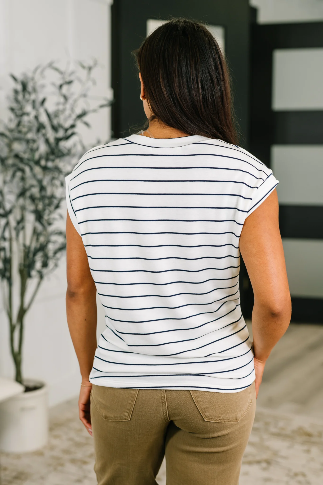 Everything In Between Striped Cap Sleeve Tee - 6/30/2026 NEW - Image 5